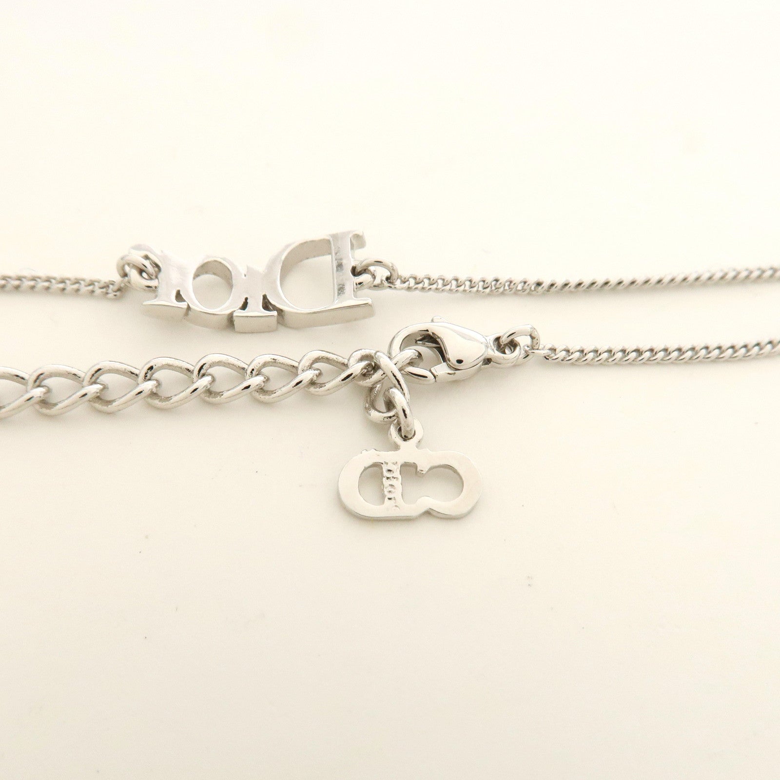 Christian Dior Logo Metal Bracelet Bangle Silver