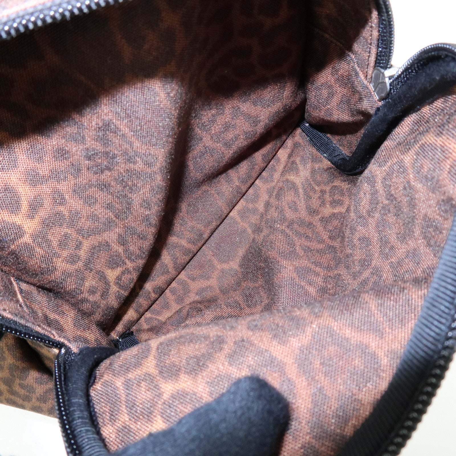 SAINT LAURENT PARIS Canvas Leather Backpack Leopard Brown 342609