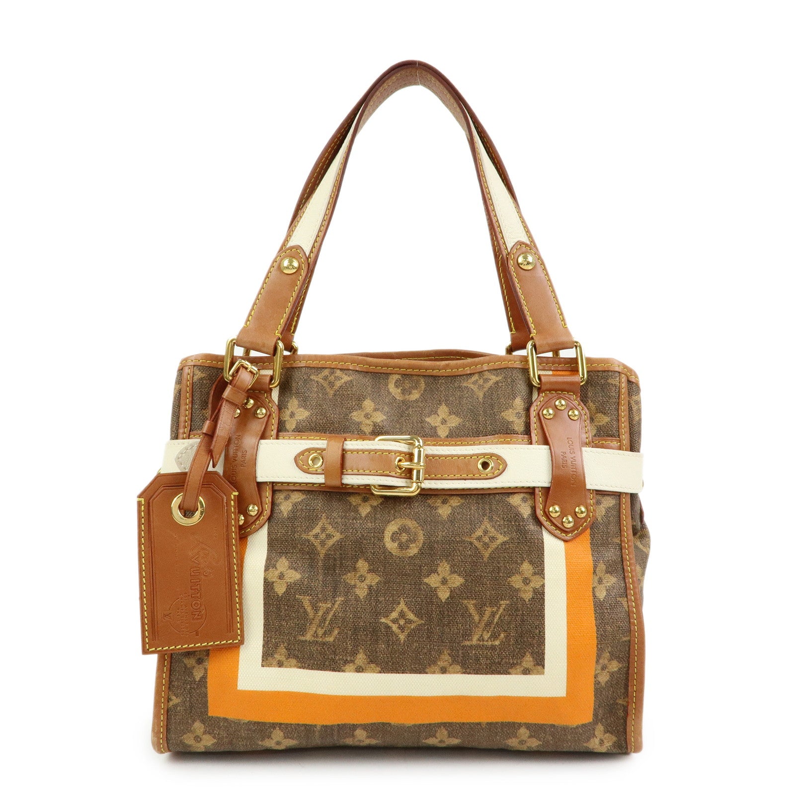 Louis Vuitton Monogram Tisse Sac Rayures PM Tote Hand Bag M56386