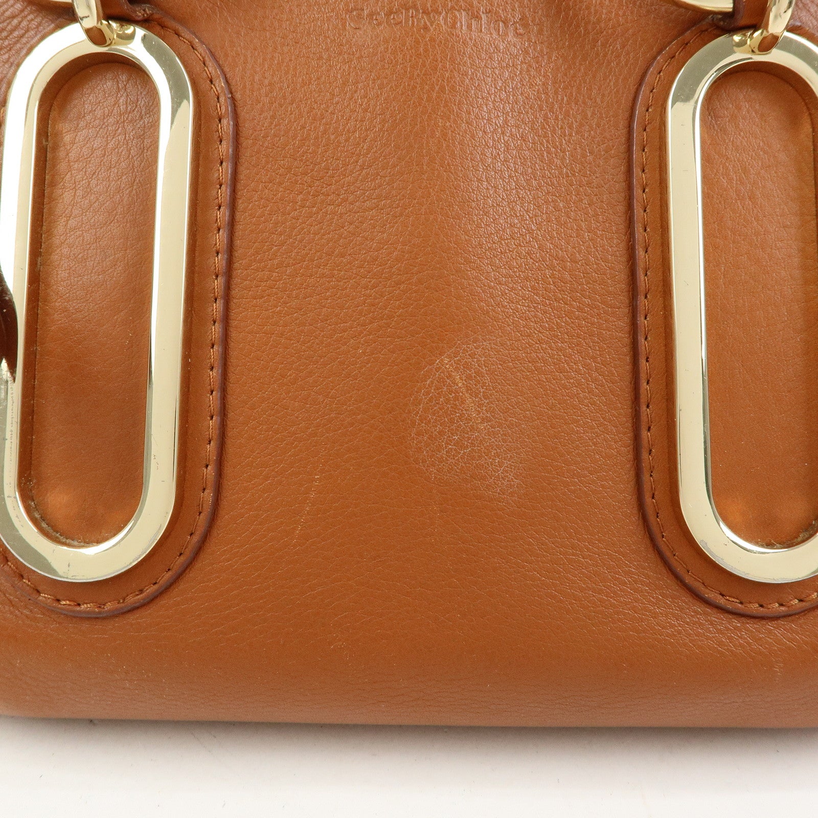 Chloe See by Chloe Page Leather 2Way Bag Hand Bag Brown