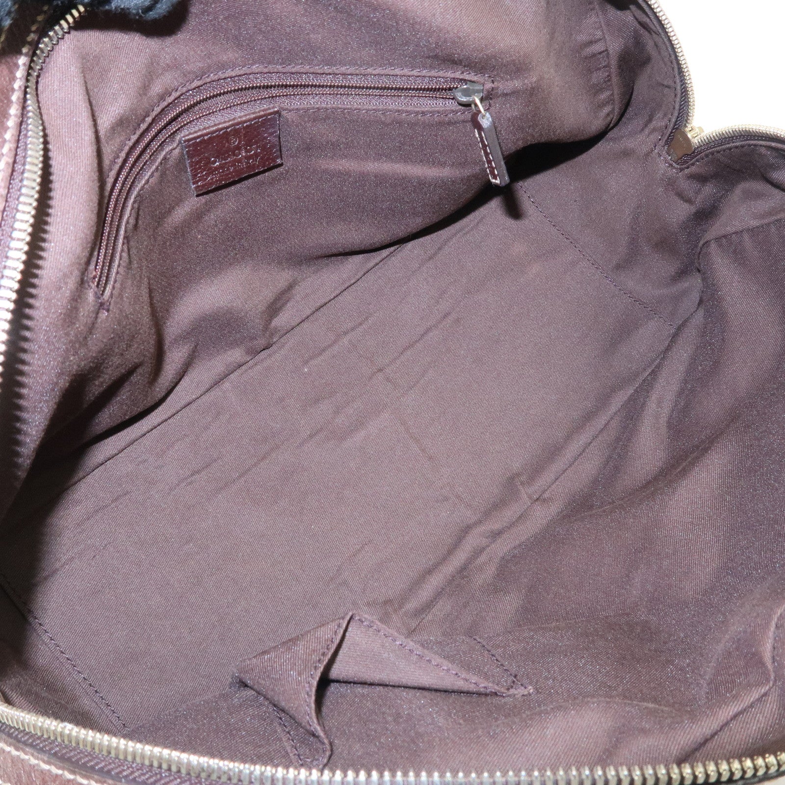 GUCCI  Sherry Princy Leather Canvas Boston Bag Hand Bag Brown 161720 Used