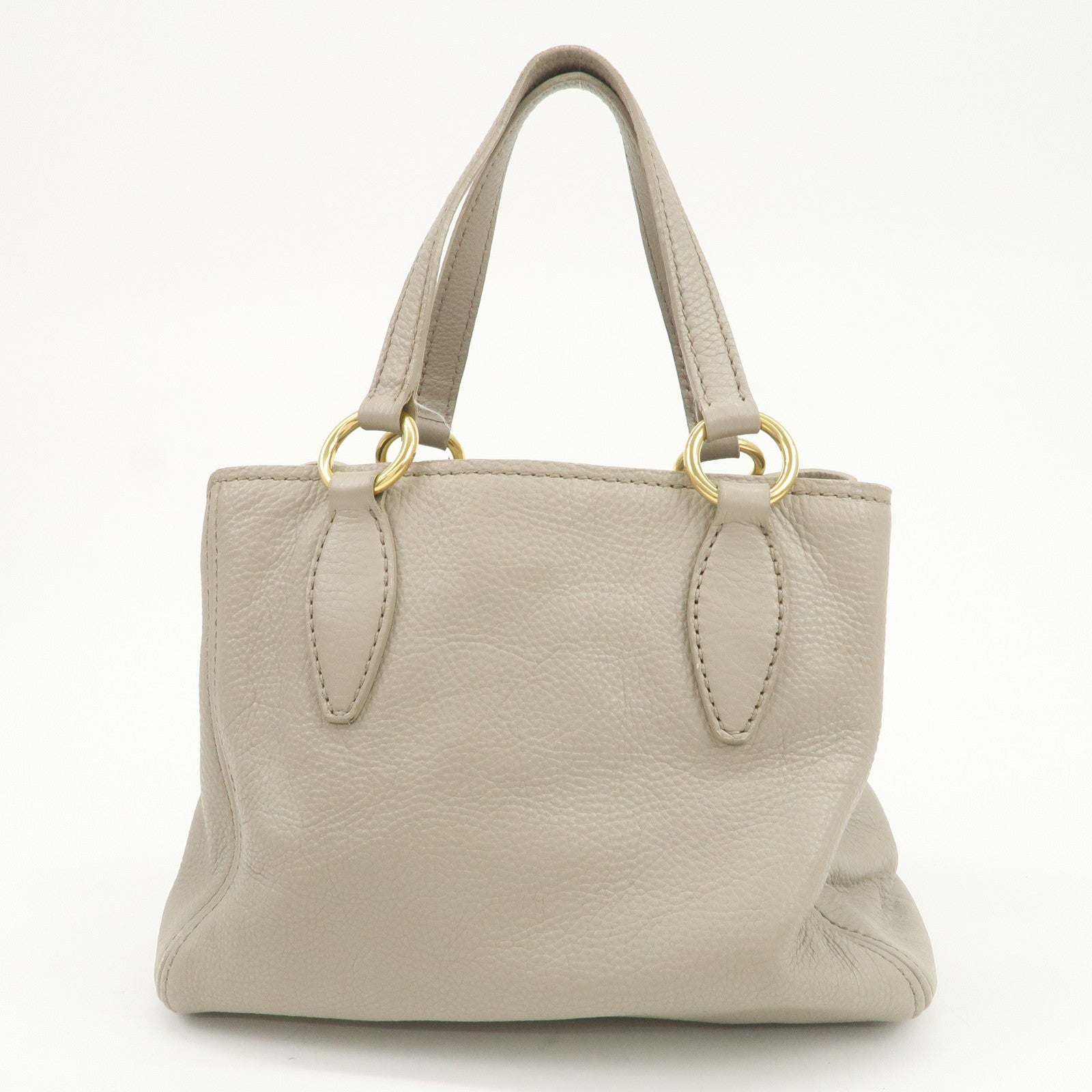 MIU MIU Vitello Caribu Leather 2Way Bag Hand Bag Greige RN0757