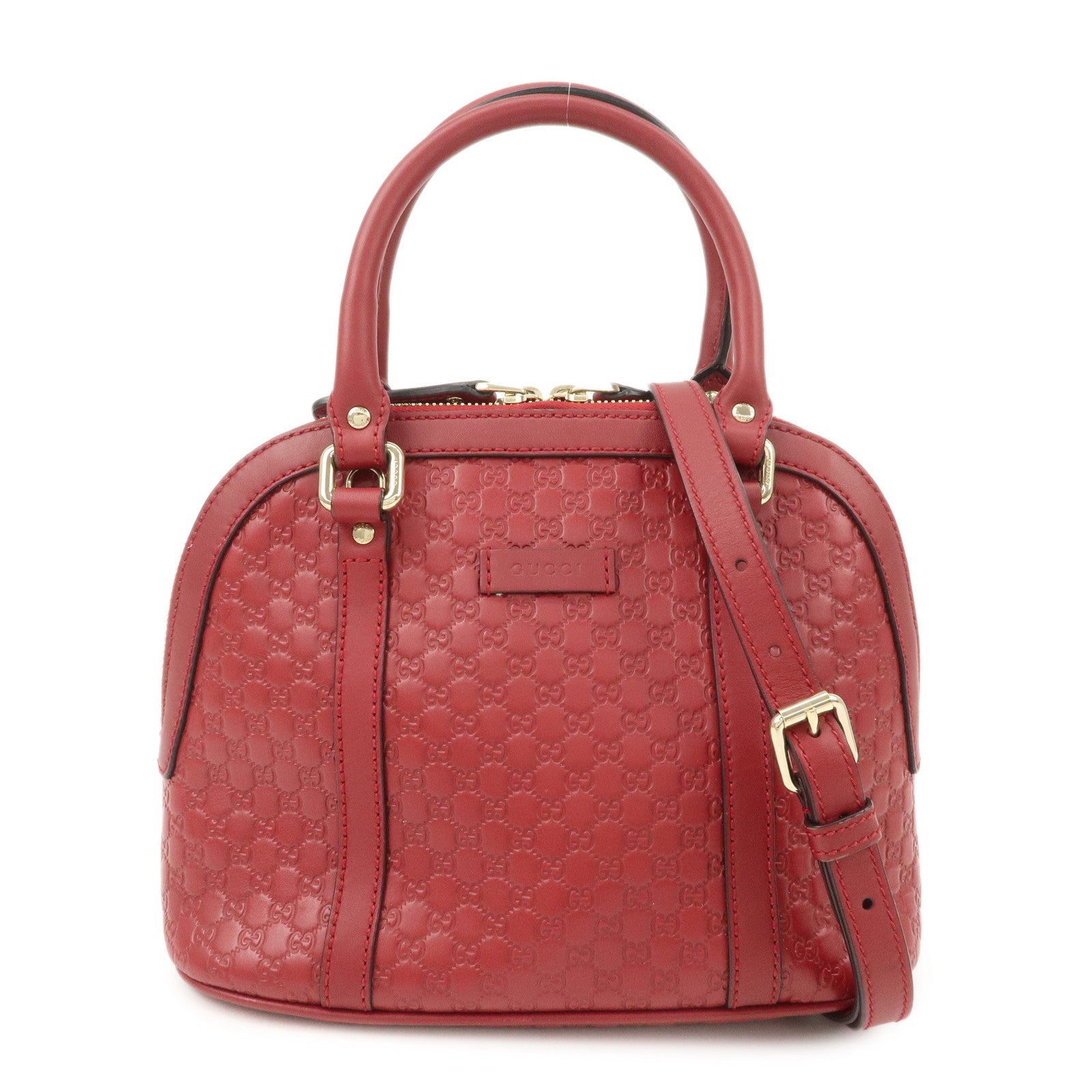GUCCI Micro Guccissima 2Way Bag Hand Bag Red 449654