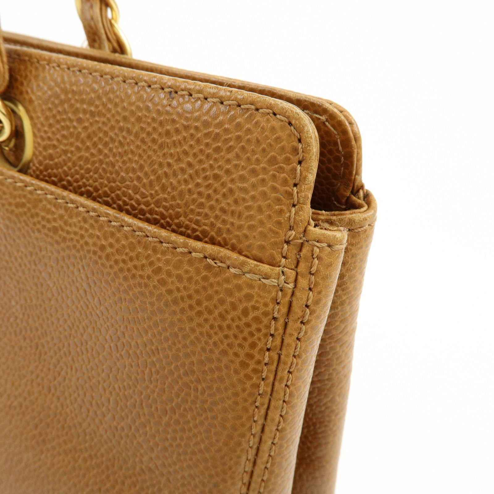 CHANEL Caviarskin Tote Bag Hand Bag Brown A08913