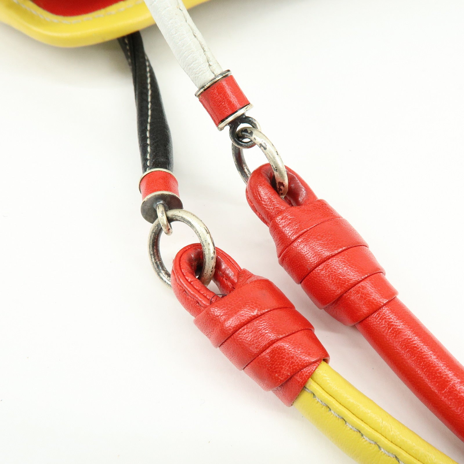 BOTTEGA VENETA Canvas Leather Shoulder Bag Hand Bag Multicolor