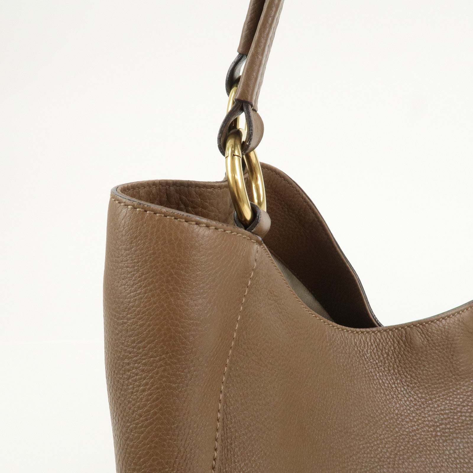 GUCCI Interlocking G Leather Tote Bag Shoulder Bag Brown 309531