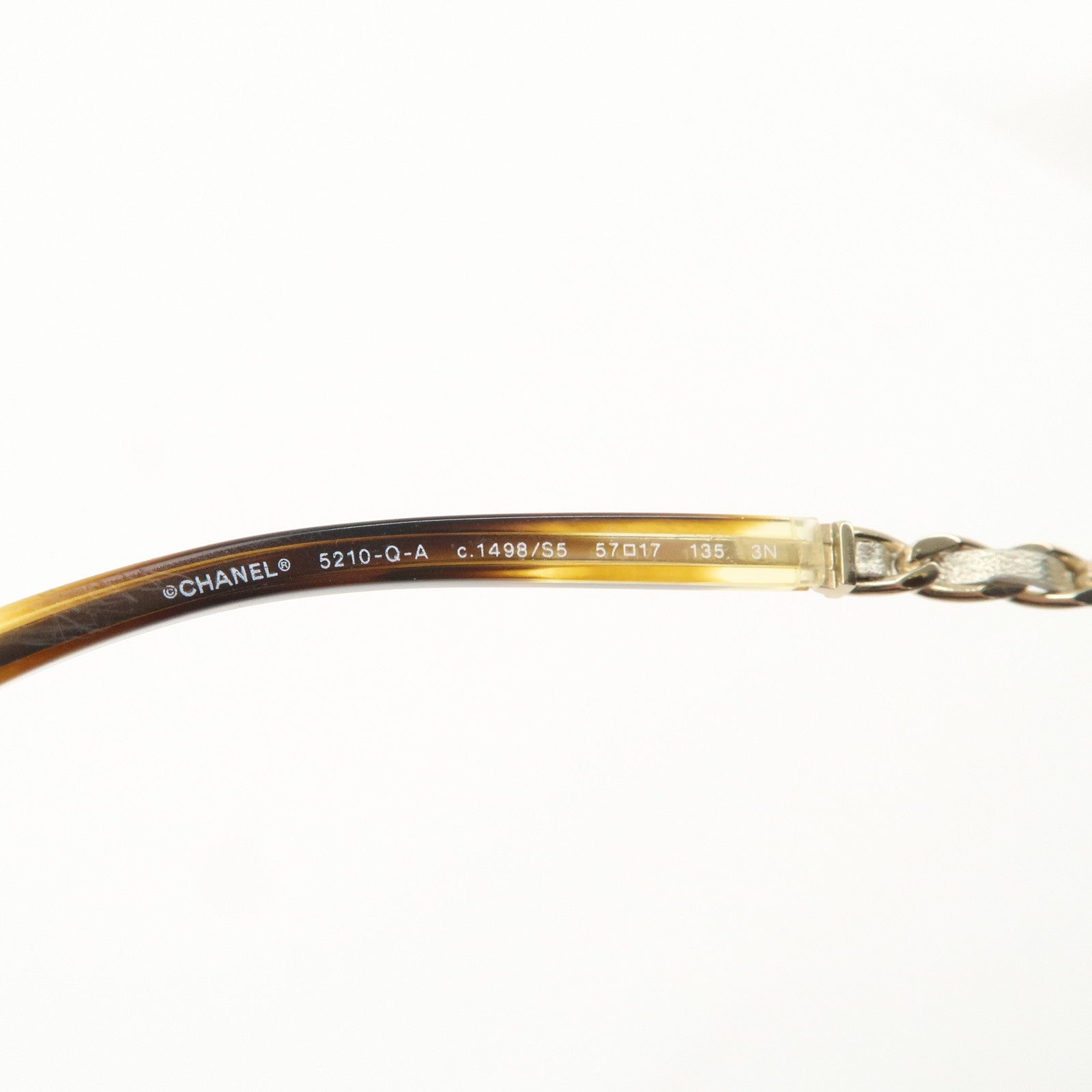 CHANEL COCO Mark Metal Plastic Sunglasses c.1498/S5 57□17 Brown