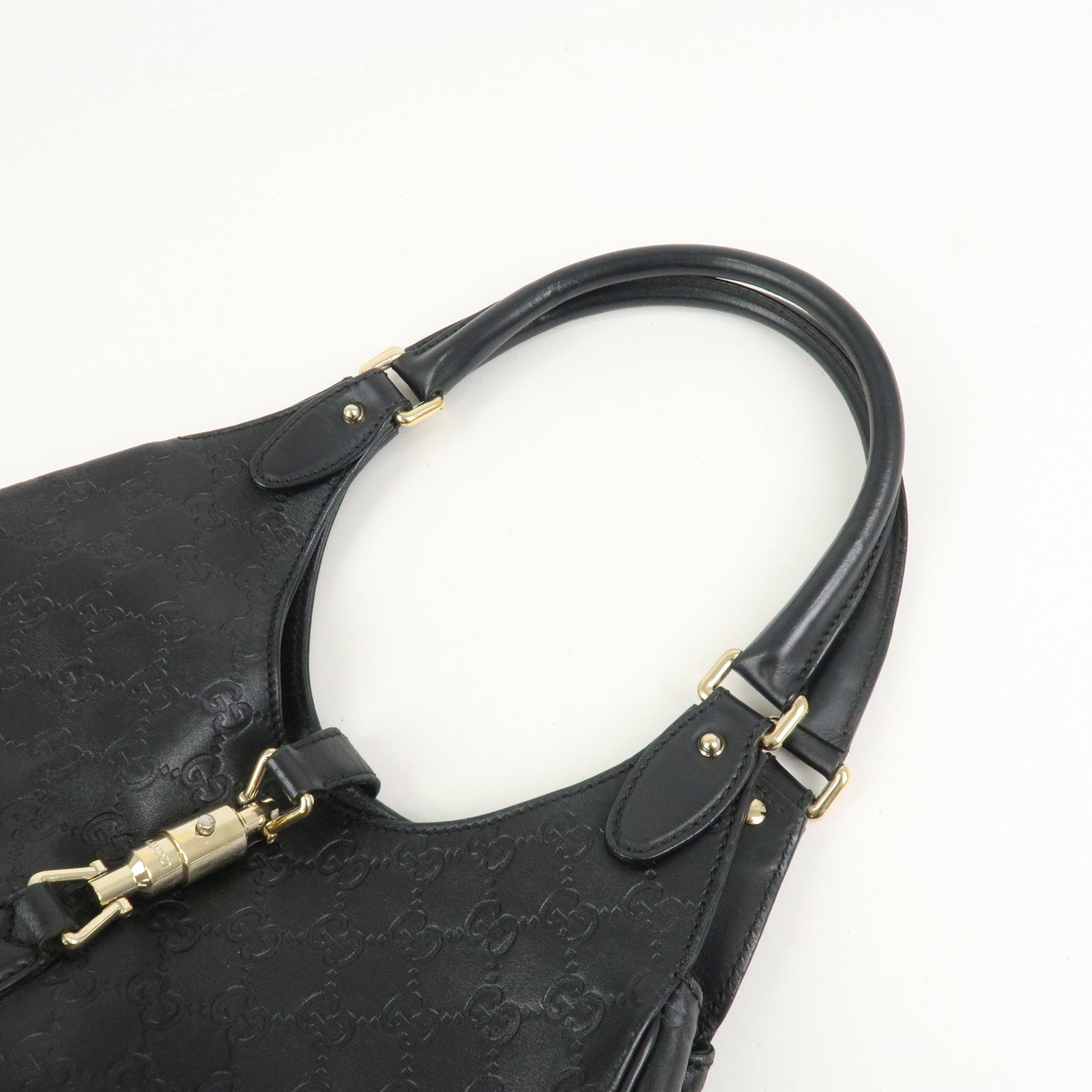 GUCCI New Jackie Guccissima Shoulder Bag Hand Bag Black 145819