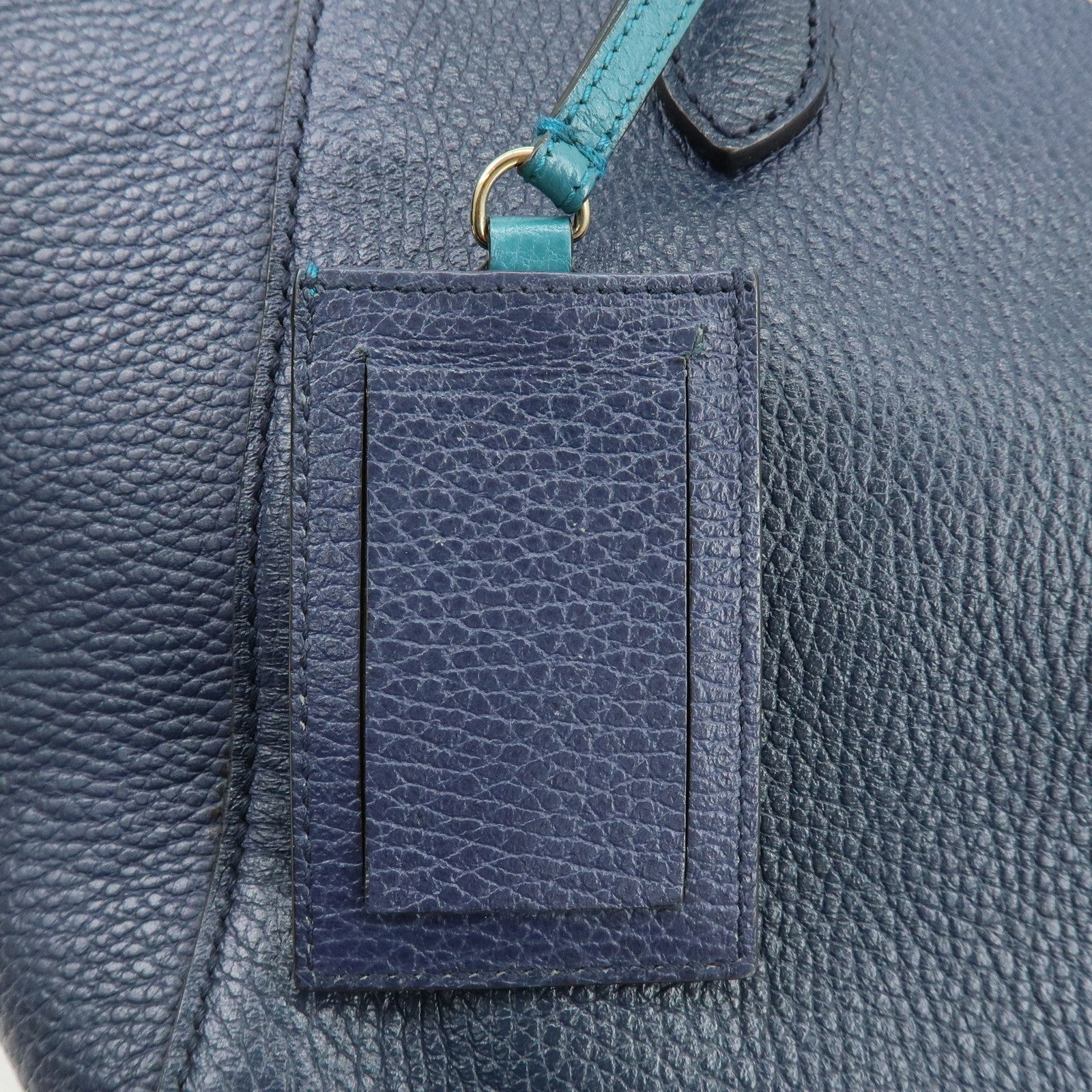 GUCCI Swing Interlocking G Calf Leather Tote Hand Bag Navy 354408