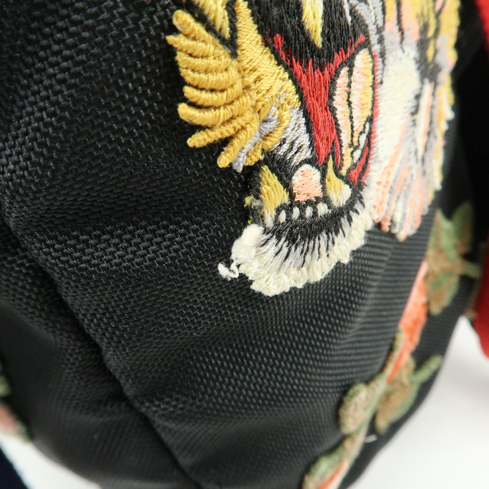 GUCCI Sherry Cat Head Embroidery Tiger Canvas Backpack Black 450982