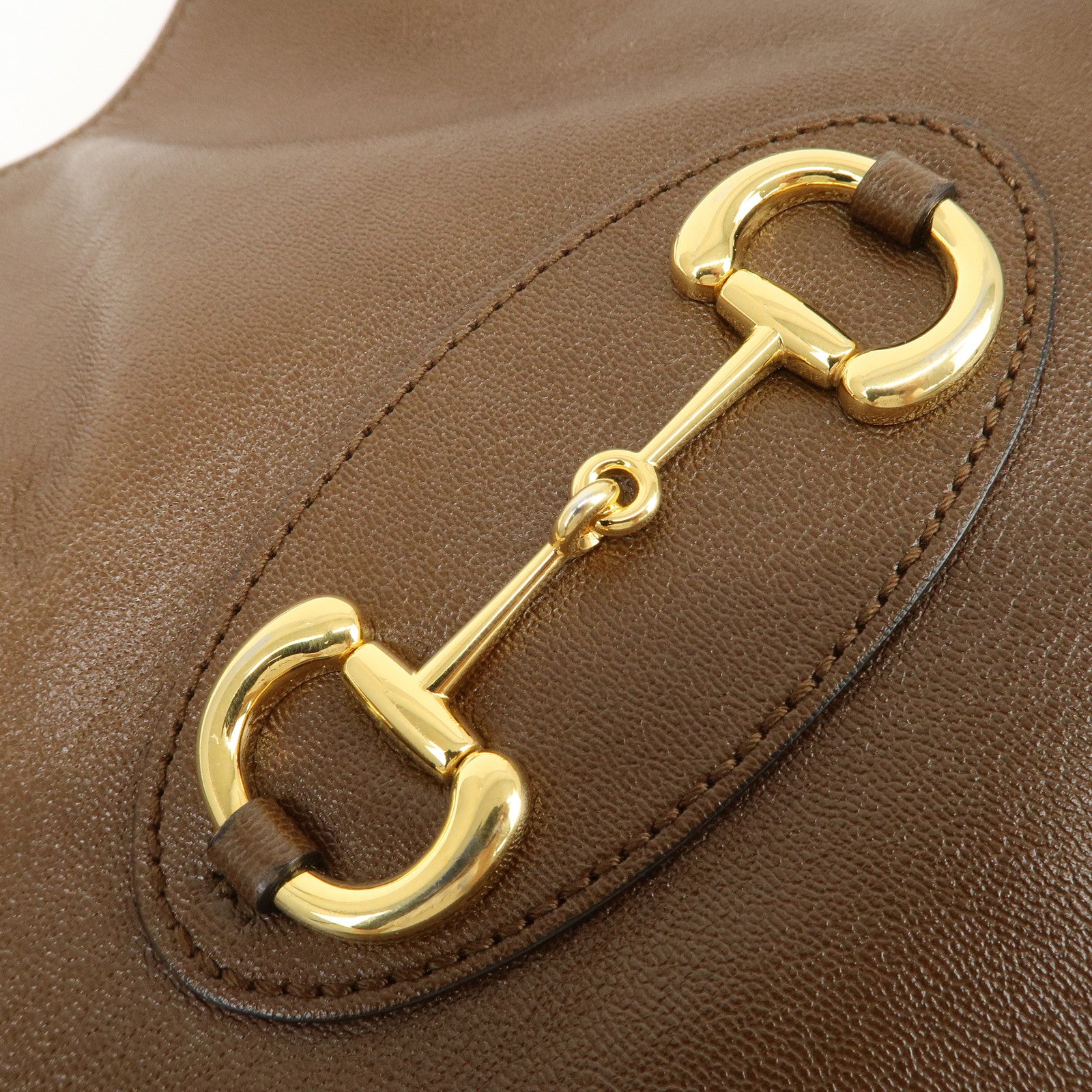 GUCCI Horsebit Leather Tote Bag Shoulder Bag Hand Bag Brown 623694