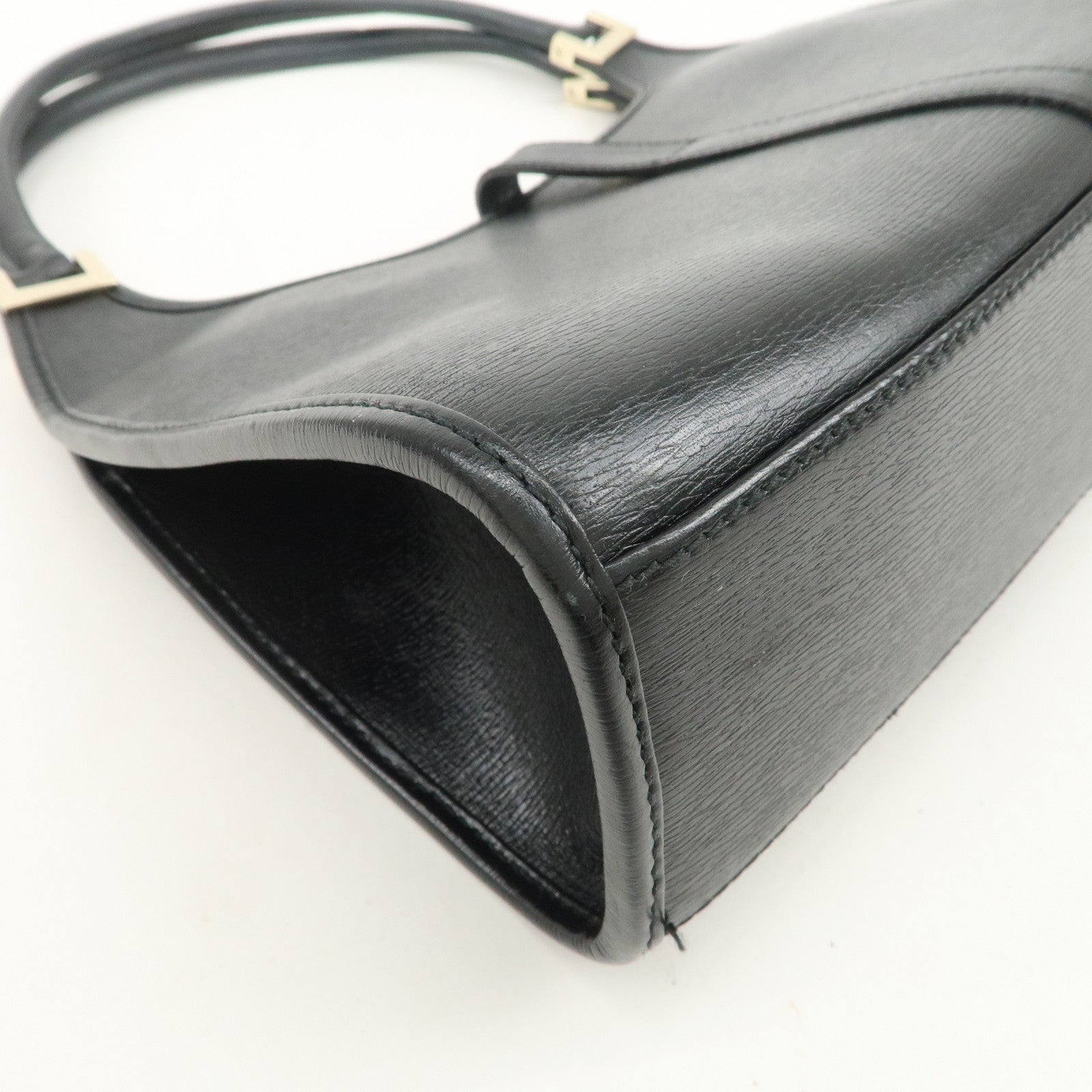 GUCCI Jackie Leather Hand Bag Black 01721