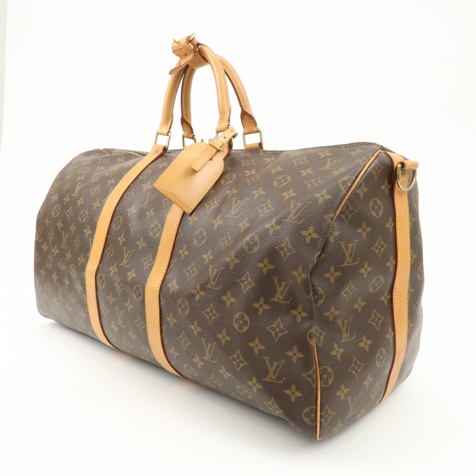Louis Vuitton Keep All Bandouliere 55 Boston Bag Brown M56714 Used