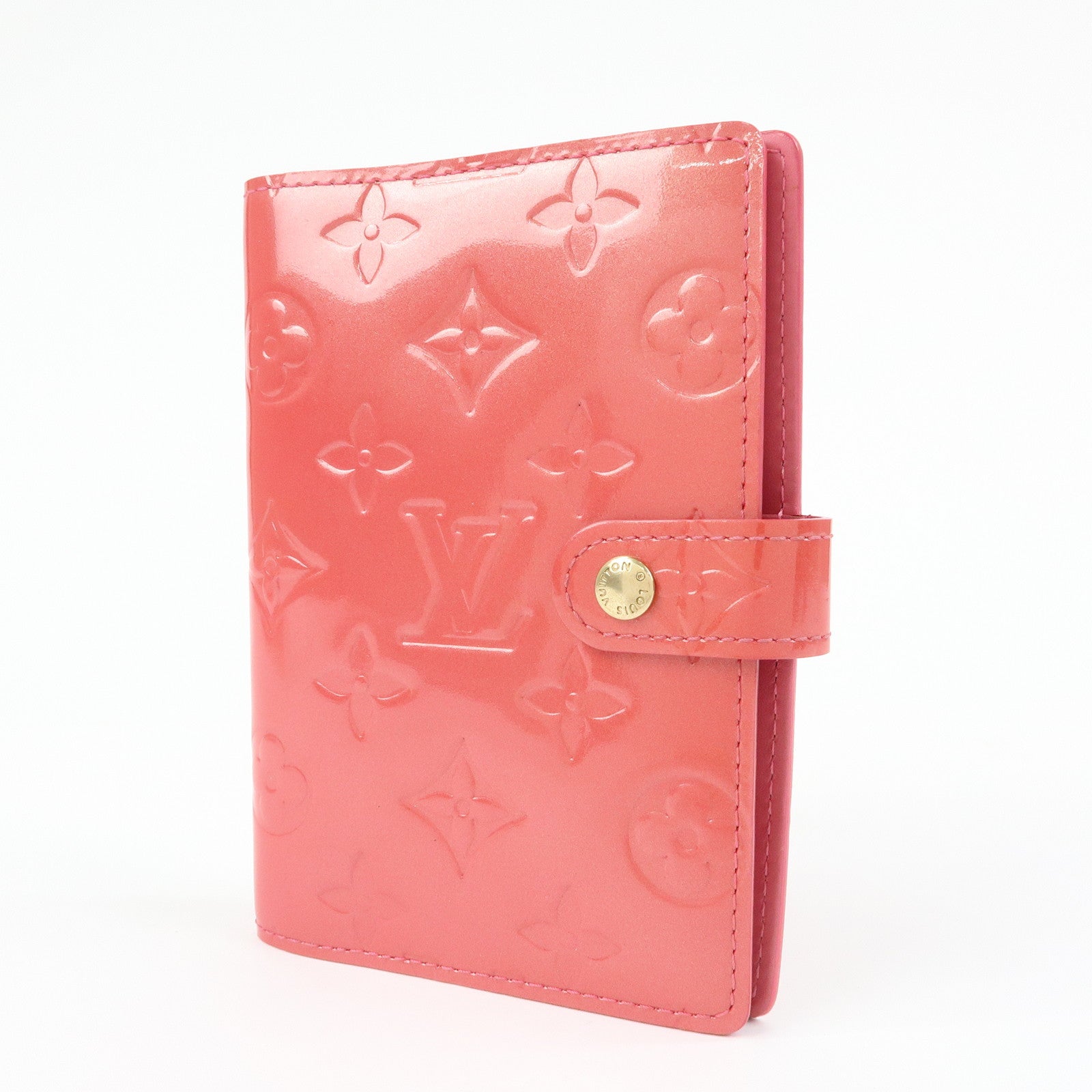 Louis Vuitton Monogram Vernis Agenda PM Planner Cover Pink R2101F
