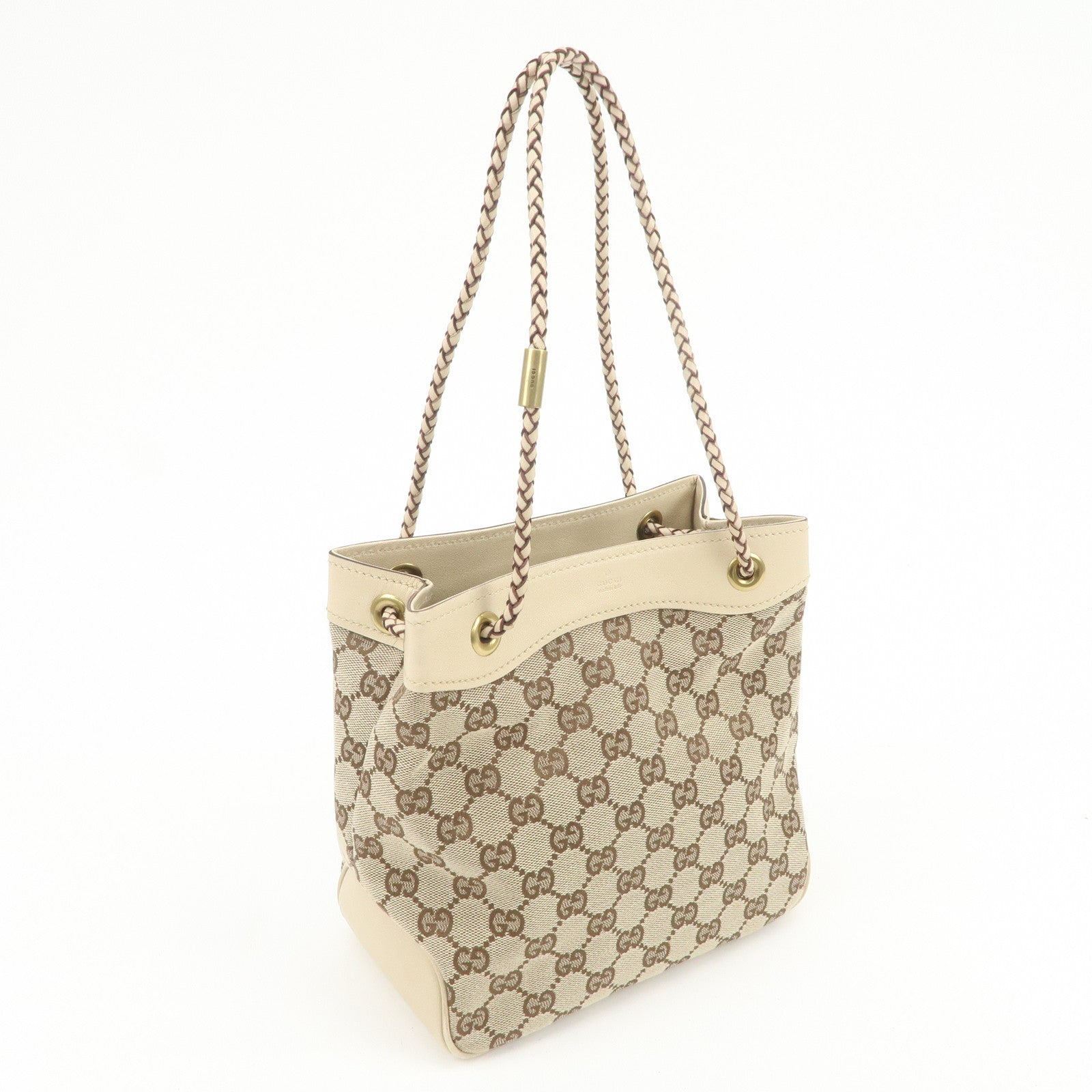 GUCCI GG Canvas Leather Shoulder Bag Hand Shoulder Bag Ivory 109143