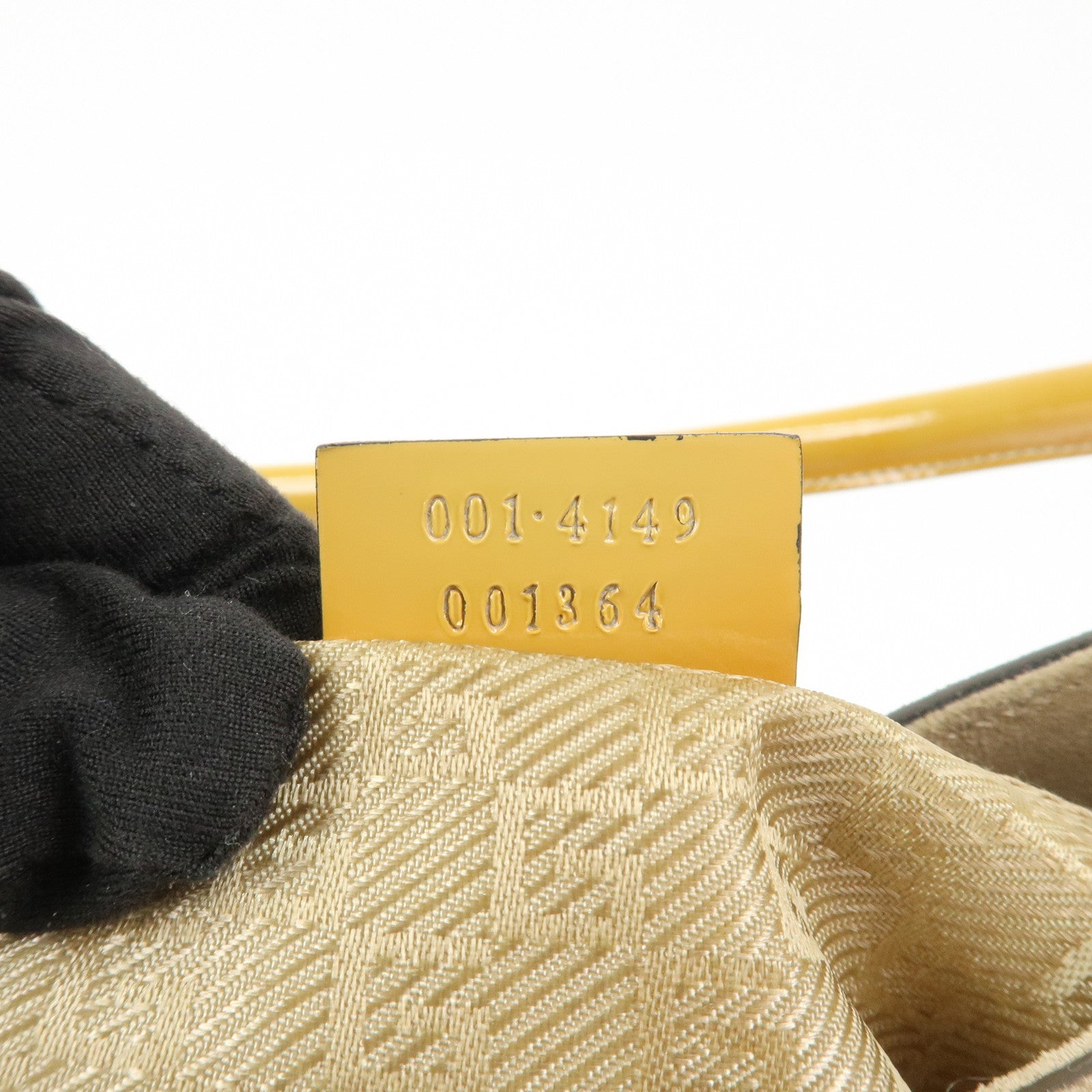 GUCCI Patent Leather Suede Shoulder Bag Yellow Beige 001.4149