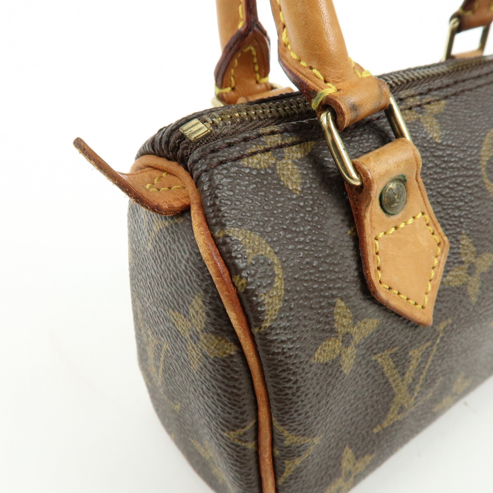 Louis Vuitton Monogram Mini Speedy Hand Bag & Strap Brown M41534