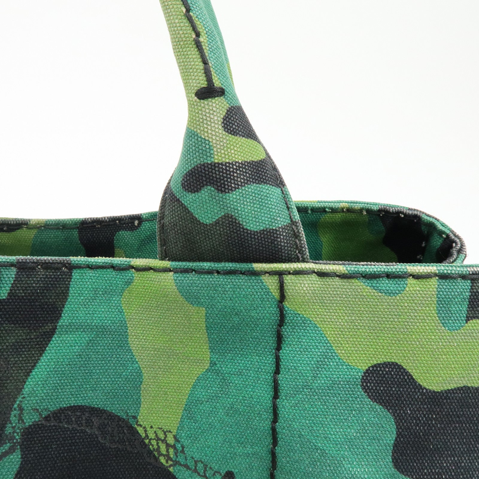 PRADA Canapa Triangle Logo Canvas 2Way Hand Bag Shoulder Bag B2642B