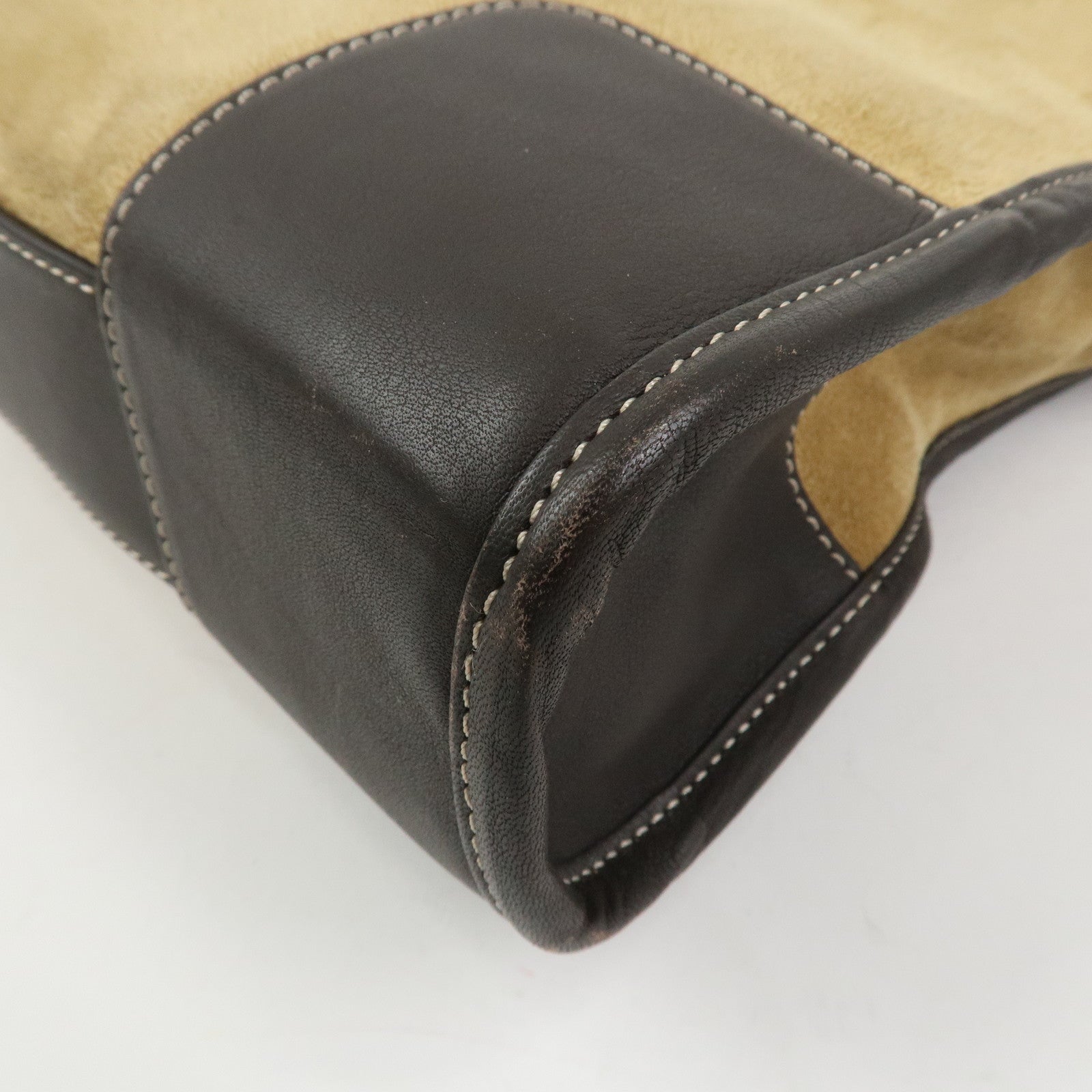 LOEWE Anagram Amazona 40 Suede Leather 2Way Bag Hand Bag Brown