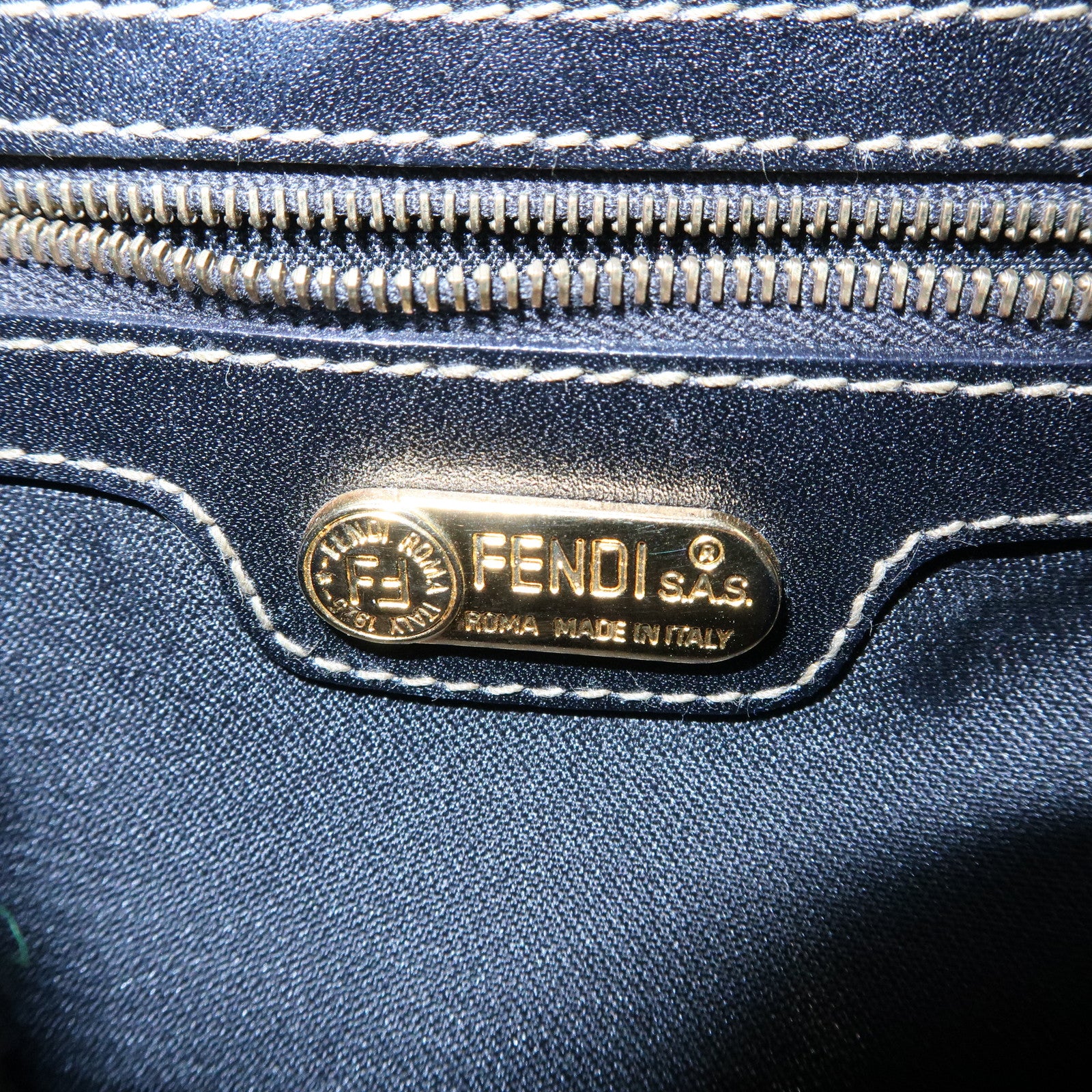 FENDI PVC Canvas Leather Shoulder Bag Crossbody Bag Brown 25933