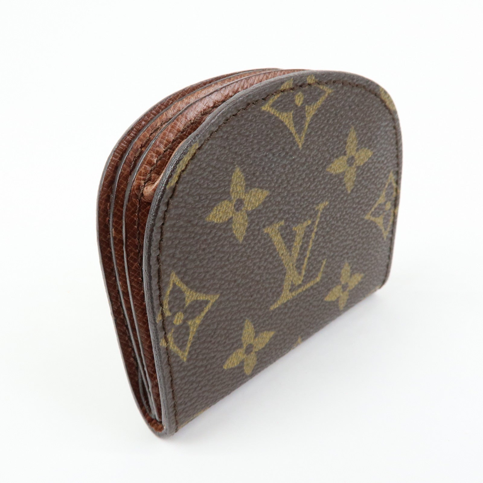 Louis Vuitton Monogram Porte Monnaie Gousset Coin Case Brown M61970