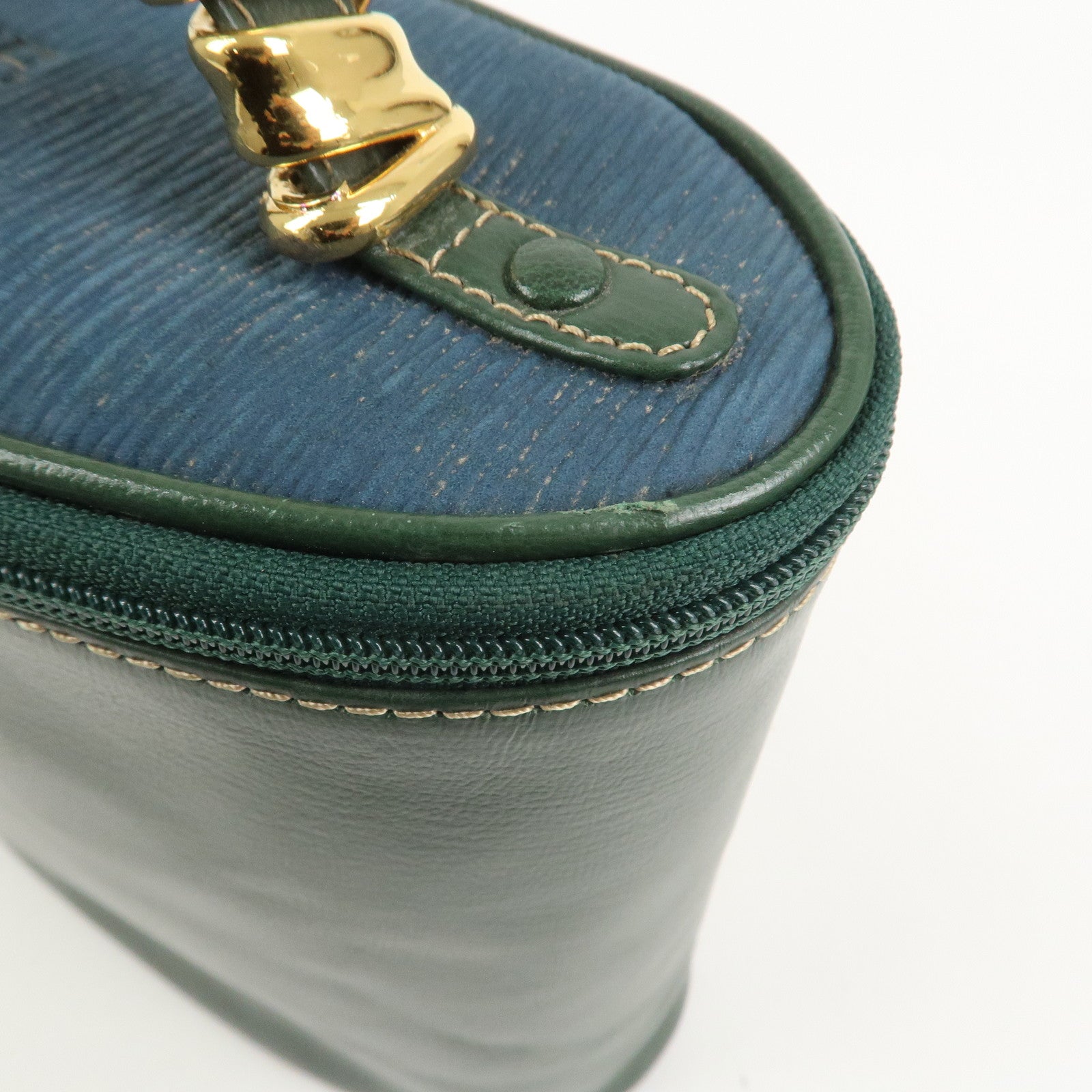 LOEWE Velazquez Calf Leather Hand Bag Vanity Bag Green