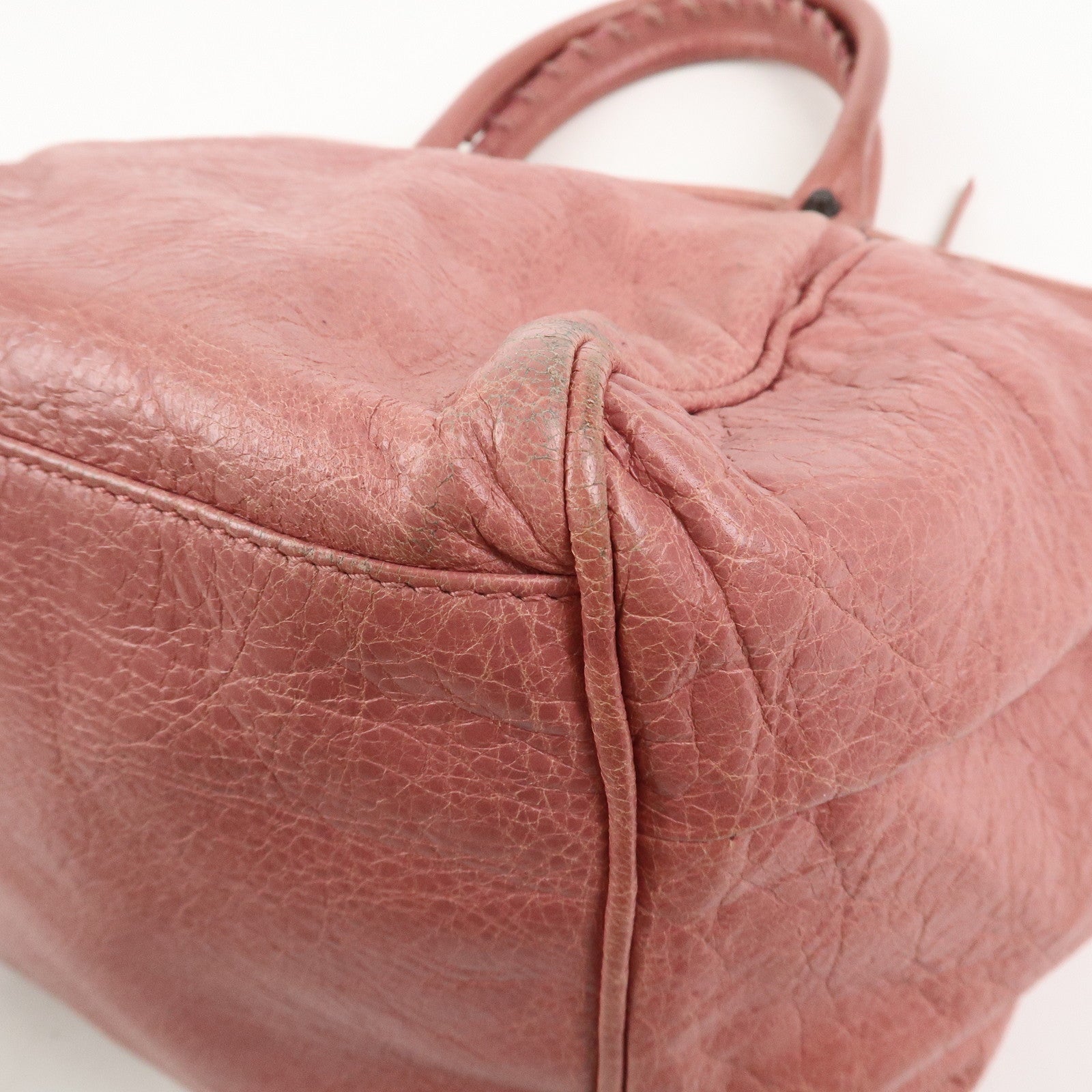 BALENCIAGA The Sunday Leather Tote Bag Hand Bag Pink 228750