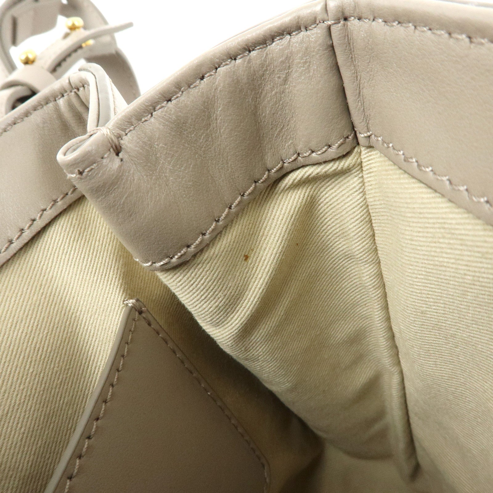 Chloe Chloe C Leather Suede 2Way Hand Bag Shoulder Bag Greige