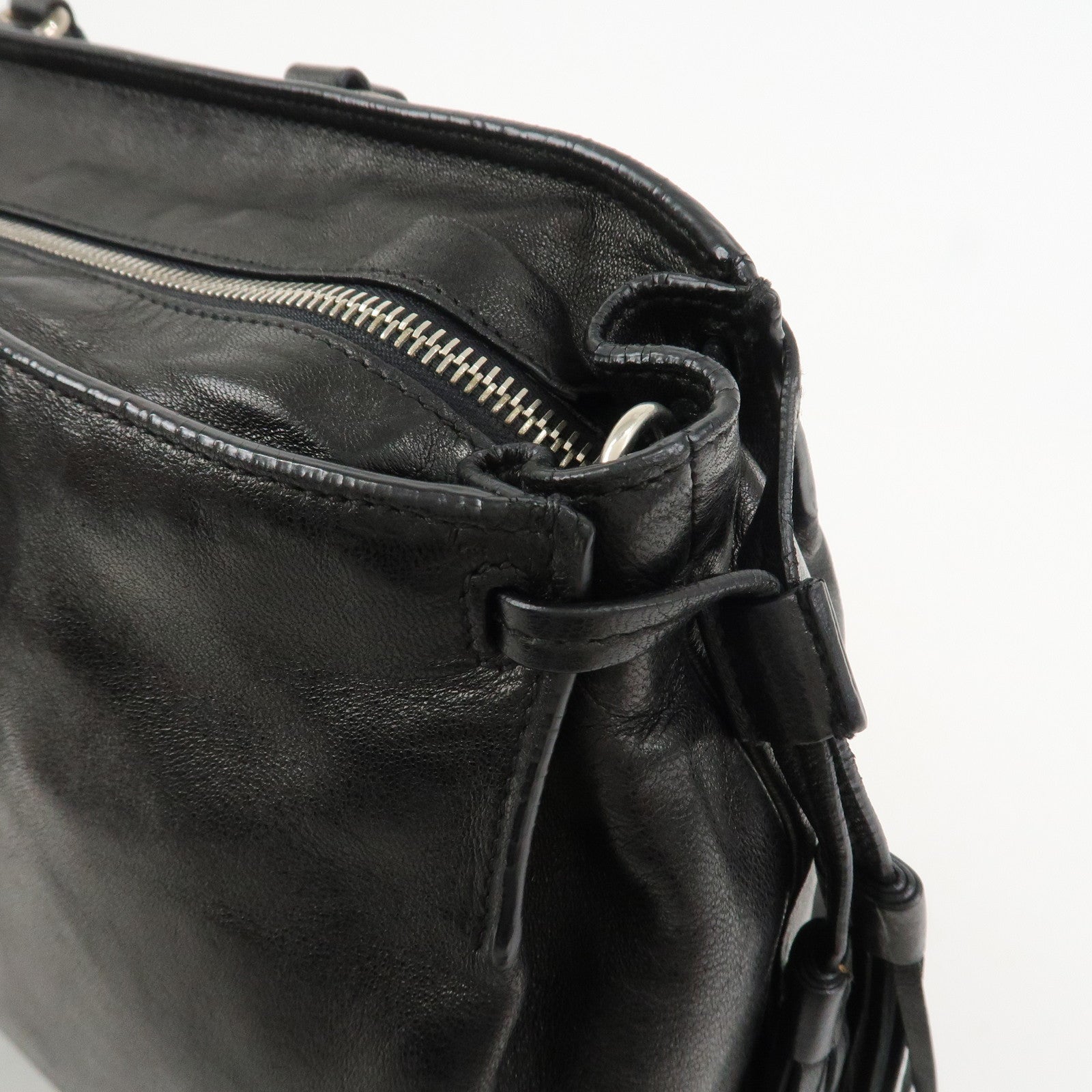 PRADA Logo Nappa Leather 2Way Bag Hand Bag Shoulder Bag Black
