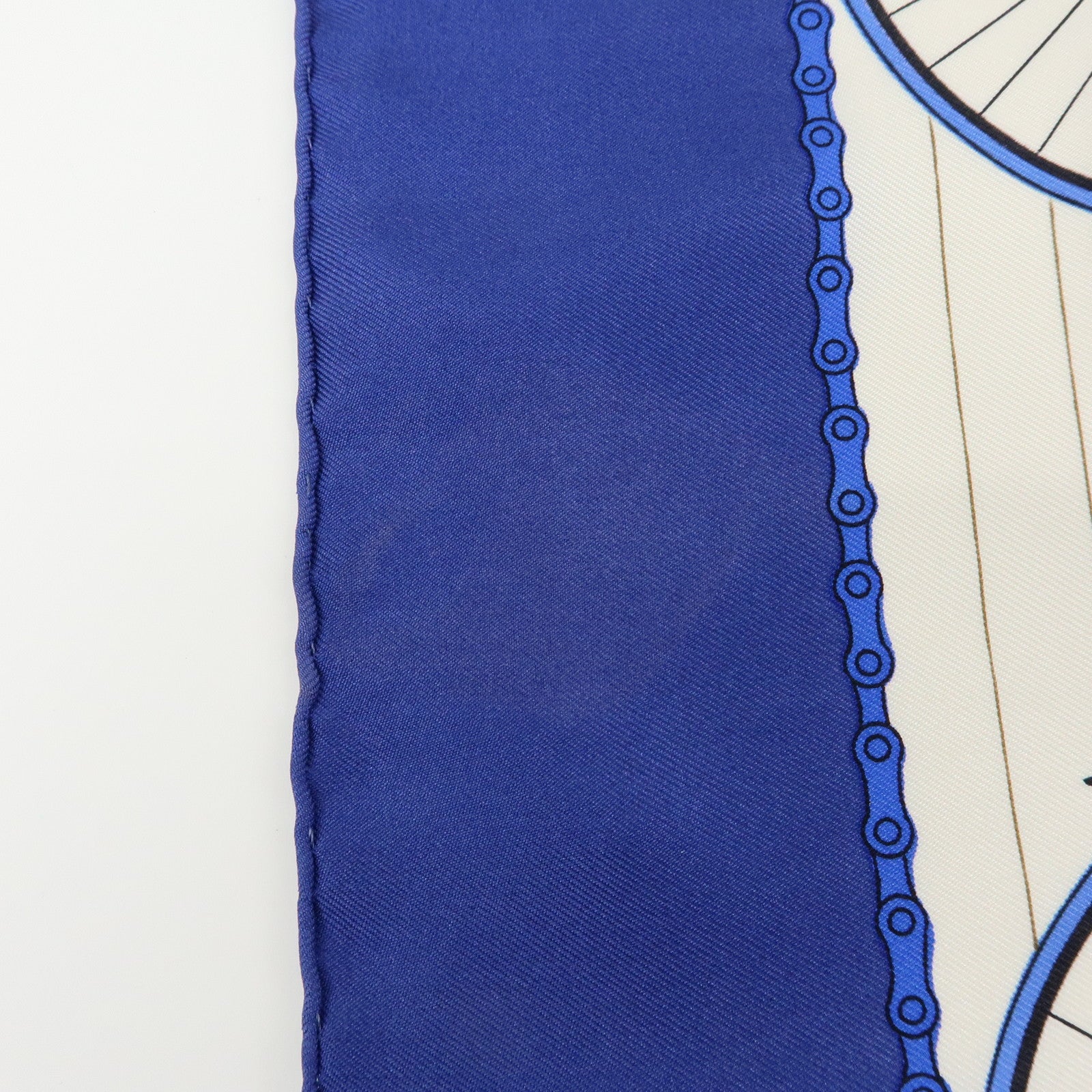 HERMES Carre 90 Set of 2 Silk 100% Scarf Navy Beige Brown