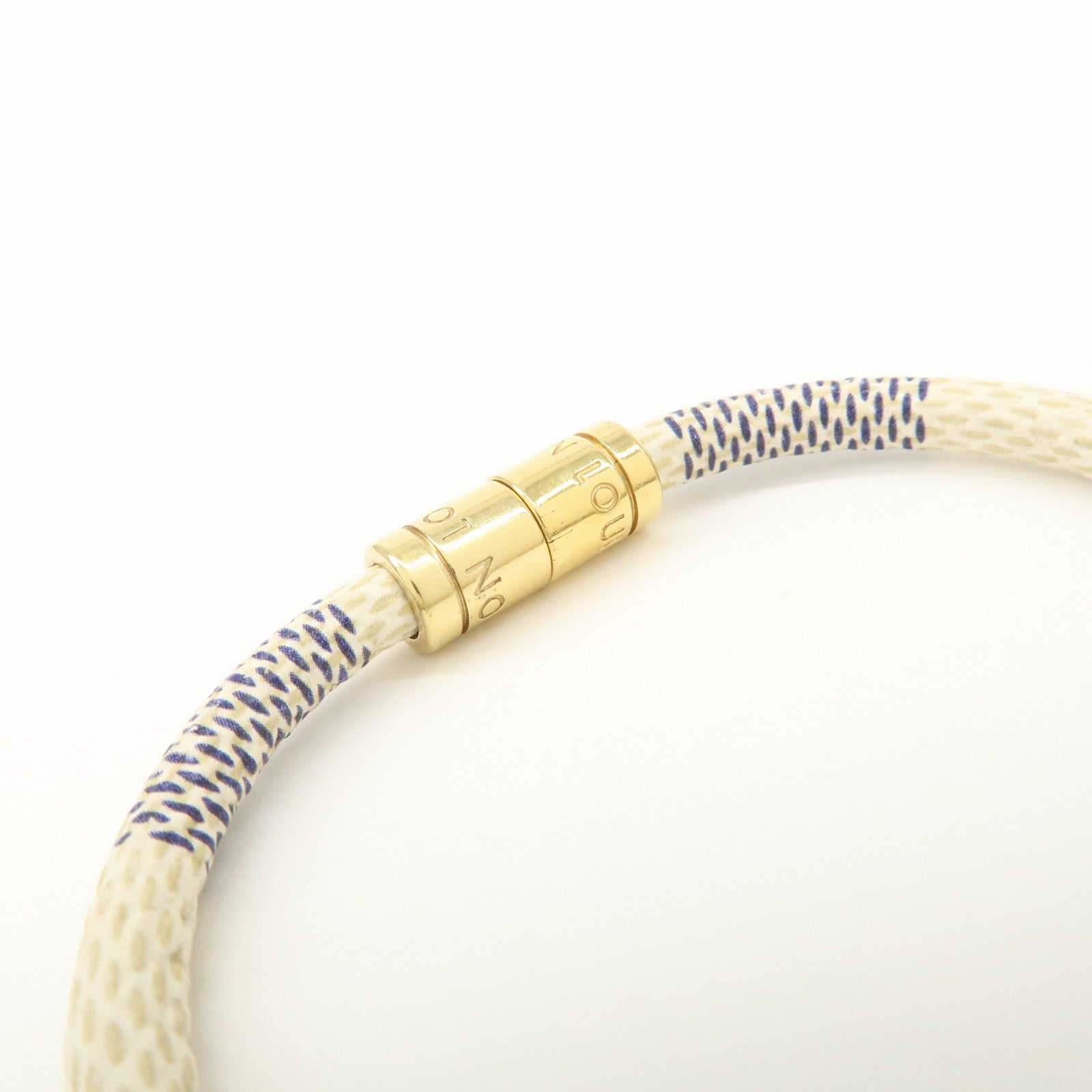 Louis Vuitton Damier Azur Canvas Keep It Bracelet Ivory M6607E