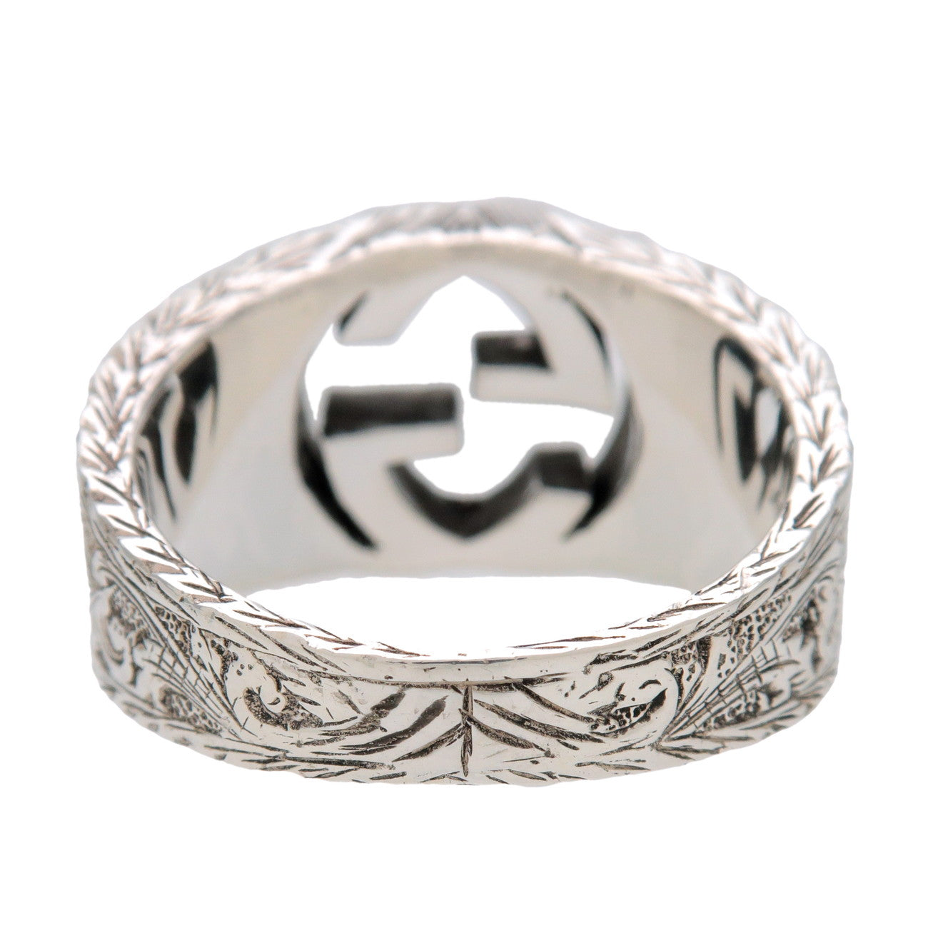 GUCCI Interlocking G Arabesque Ring SV925 Silver #23 US10.5 EU63