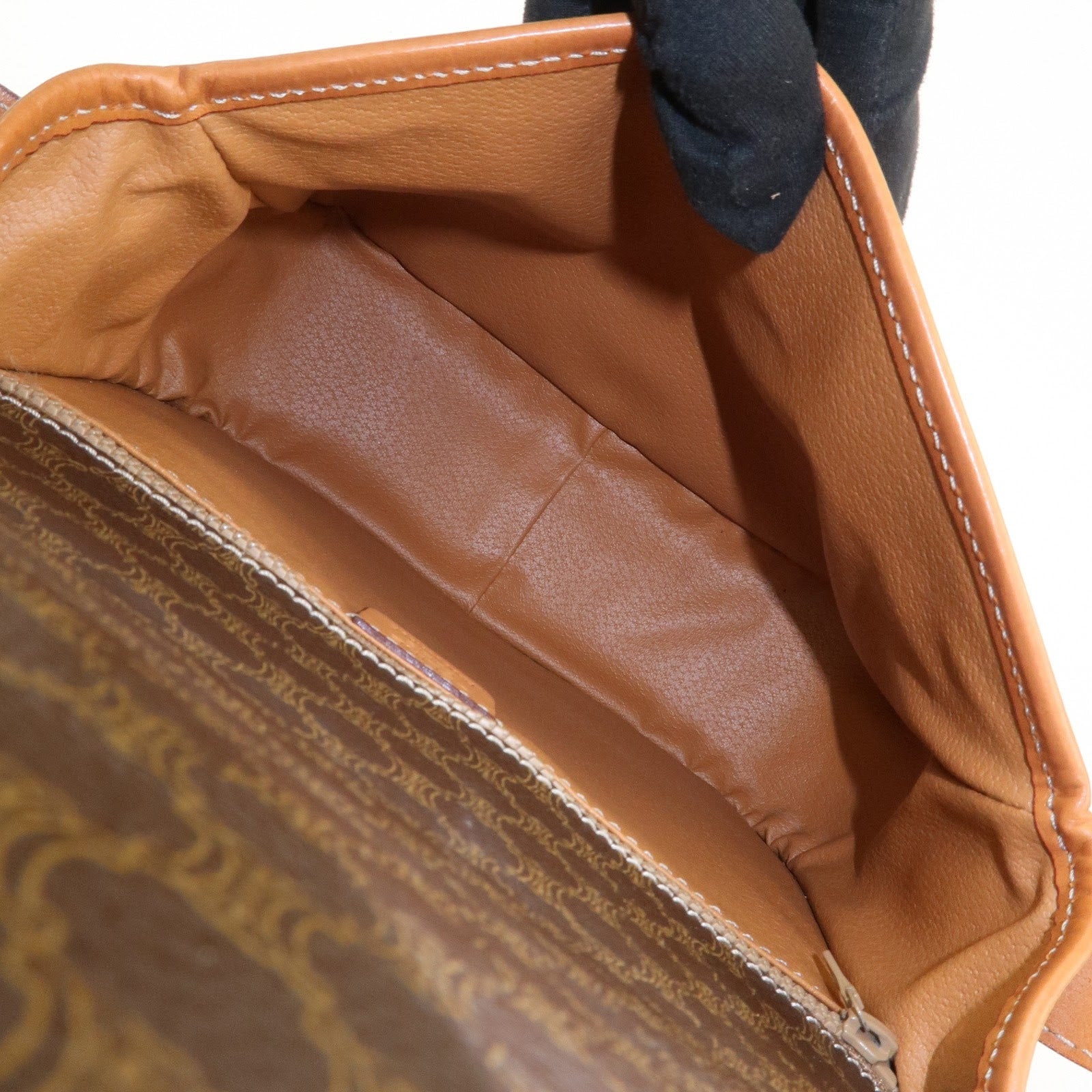 CELINE Macadam PVC Leather Shoulder Bag Crossbody Bag Brown