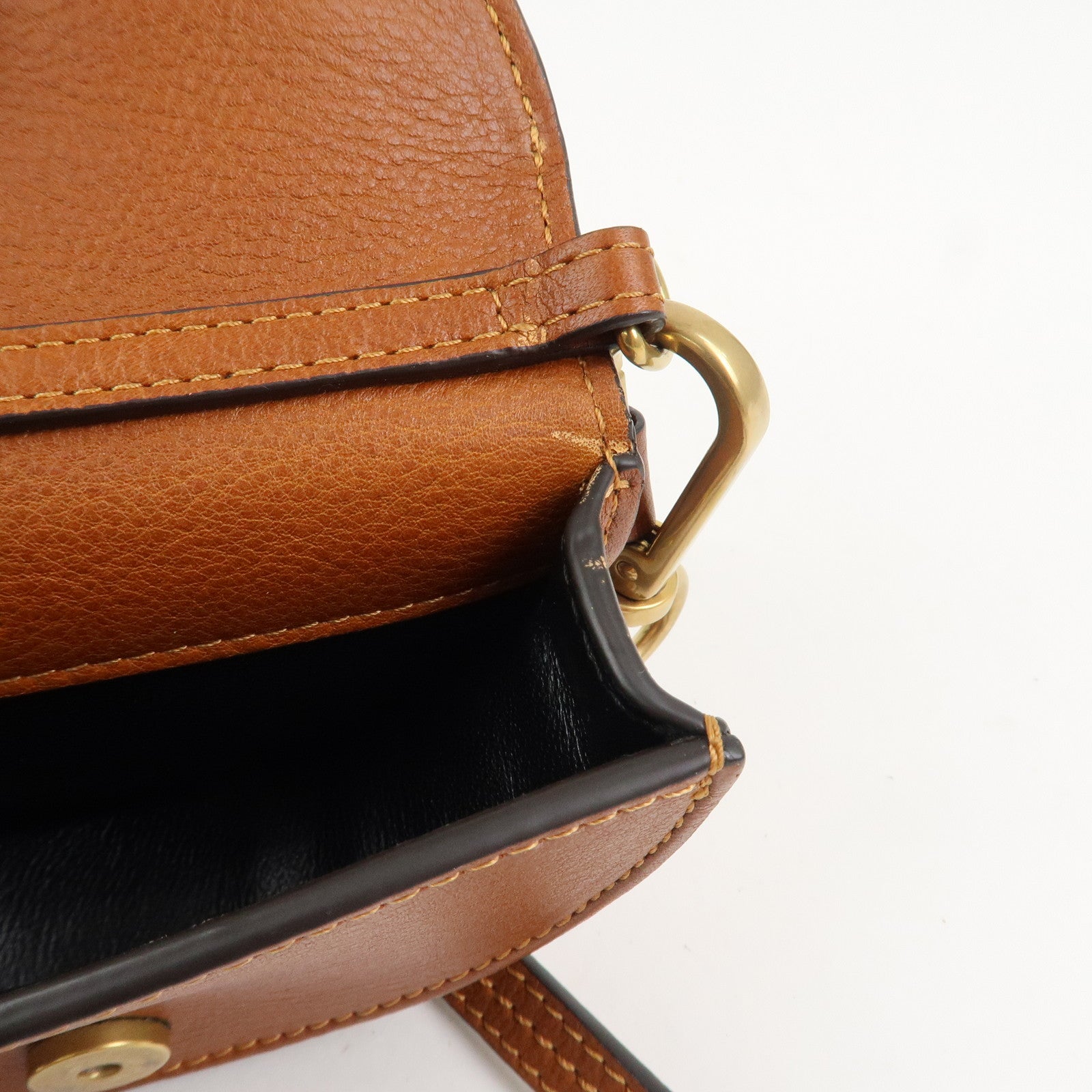 Chloe Alphabet Nile Minaudier Calf Leather 2Way Bag Shoulder Bag