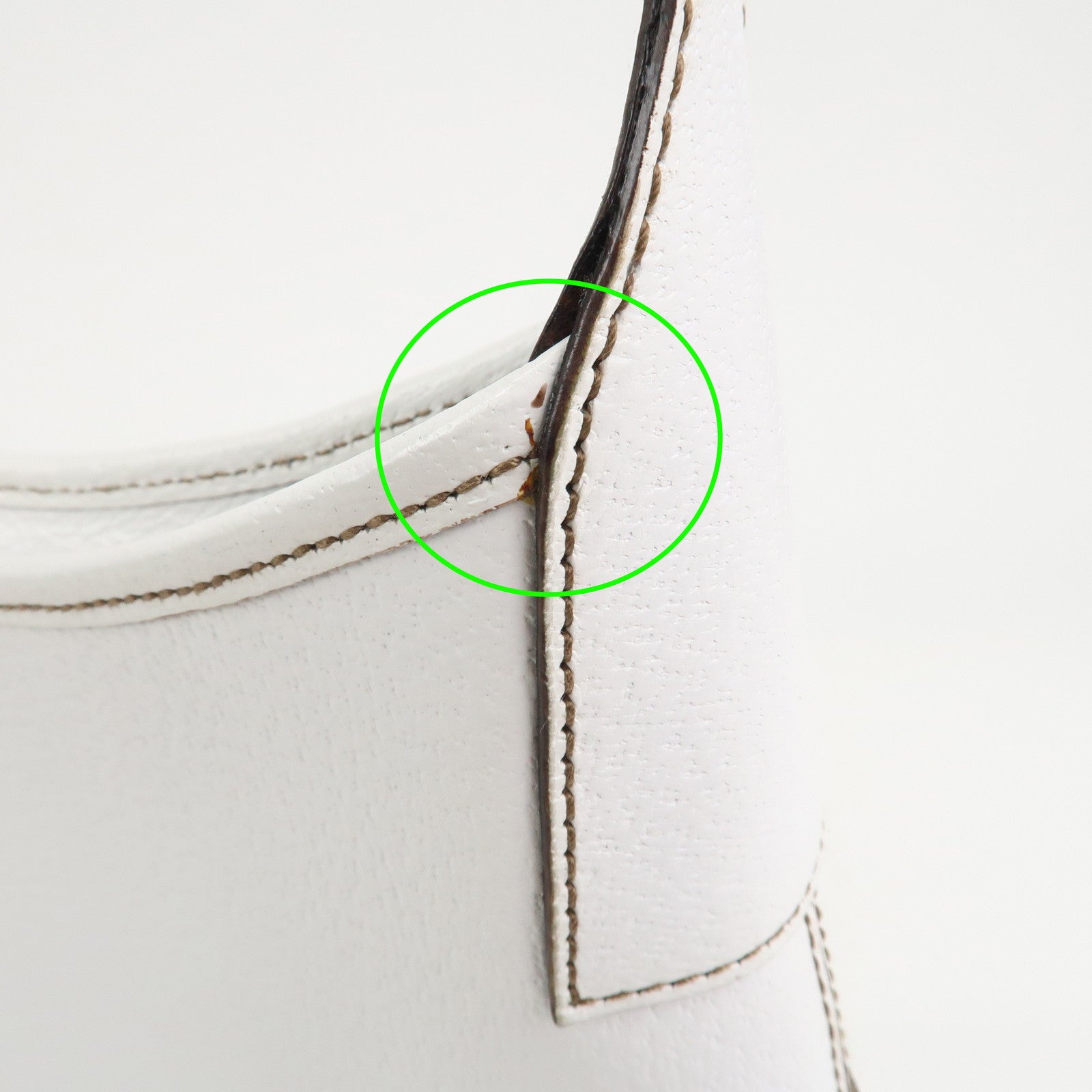 Ferragamo Logo Leather Shoulder Bag Hand Bag White