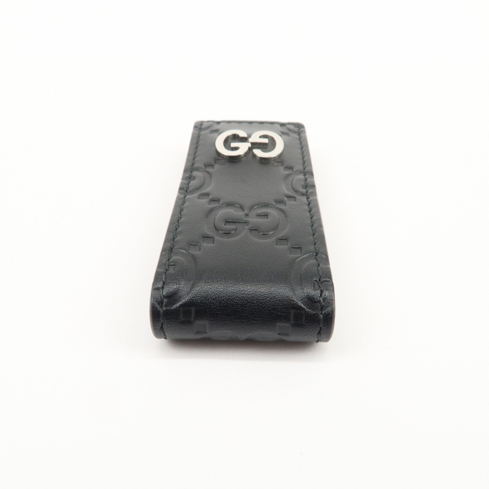 GUCCI Guccissima Leather Money Clip Bills Clip Black