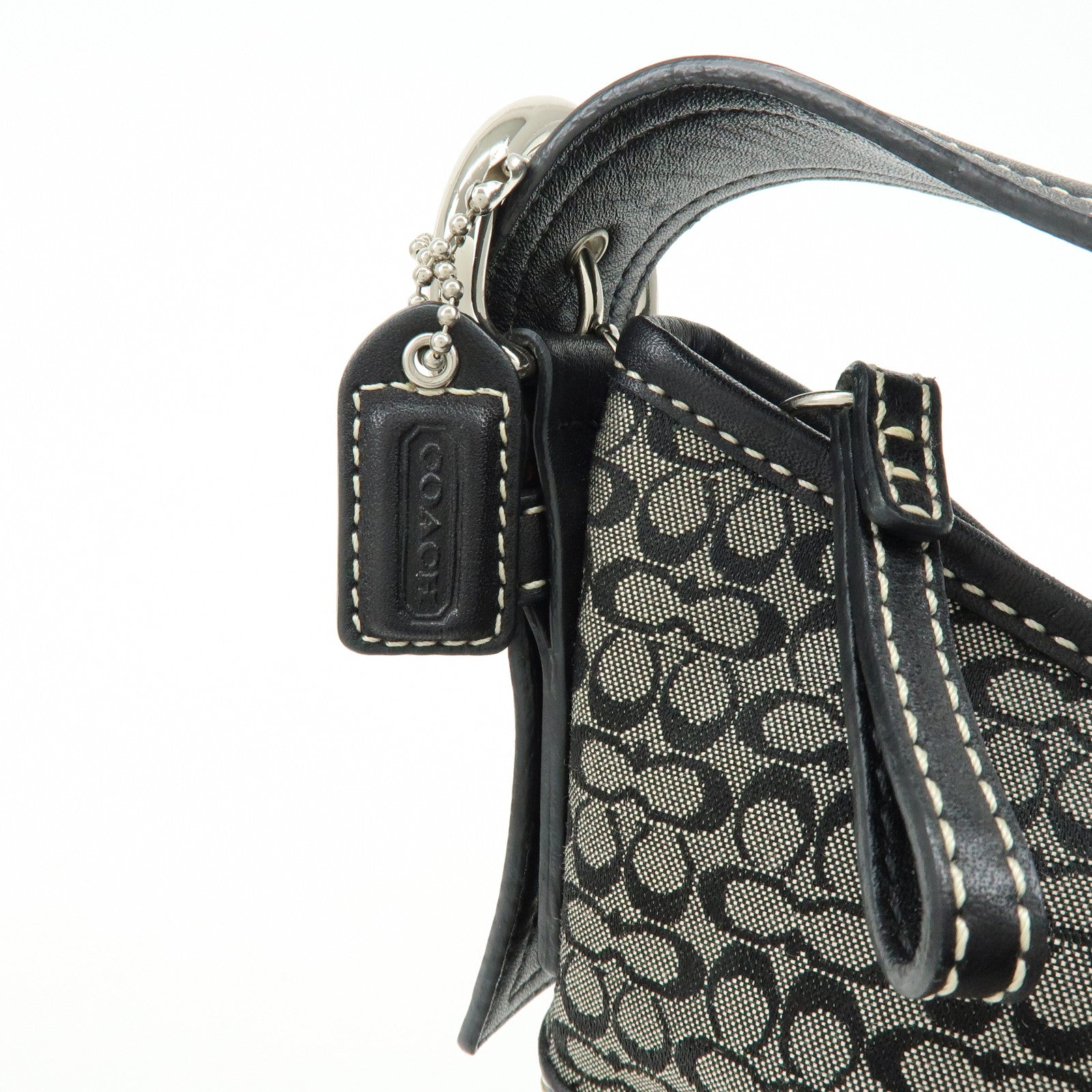 COACH Set of 2 Signature Canvas Leather Shoulder Bag Brown Black