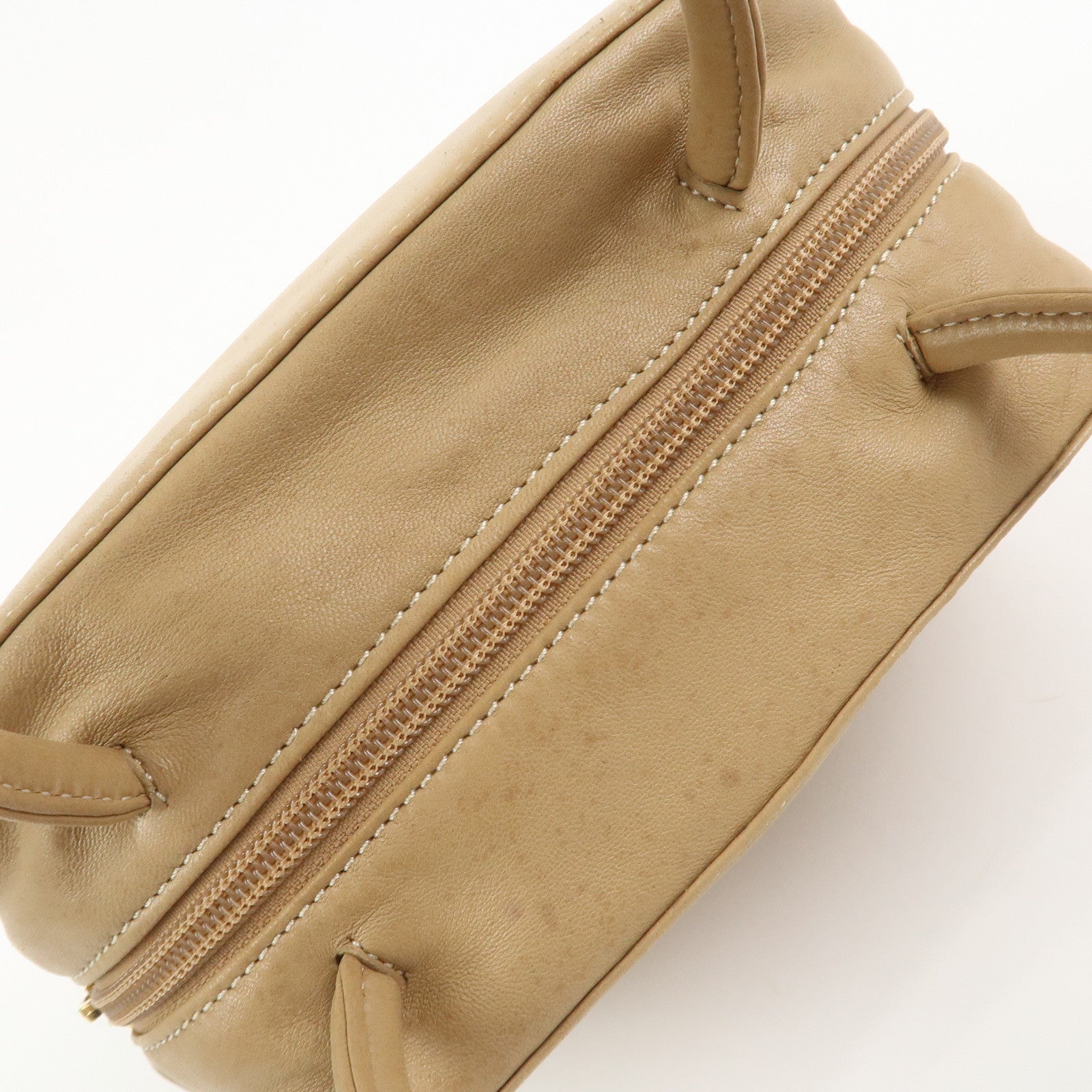 LOEWE Anagram Logo Nappa Leather Hand Bag Mini Boston Bag Beige