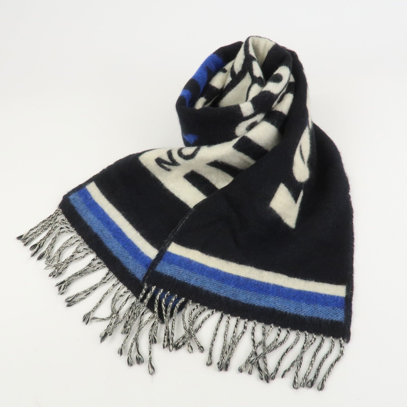 Louis Vuitton Echarpe LV Forward Cashmere Wool Scarf Black M73439