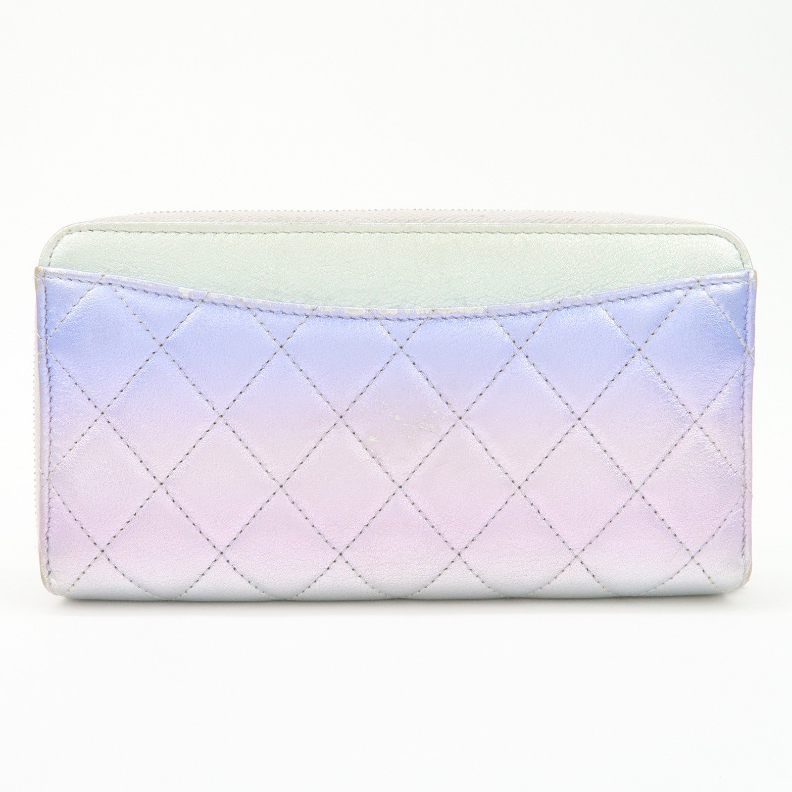CHANEL COCO Mark Matelasse Leather Round Zippy Wallet Multicolor