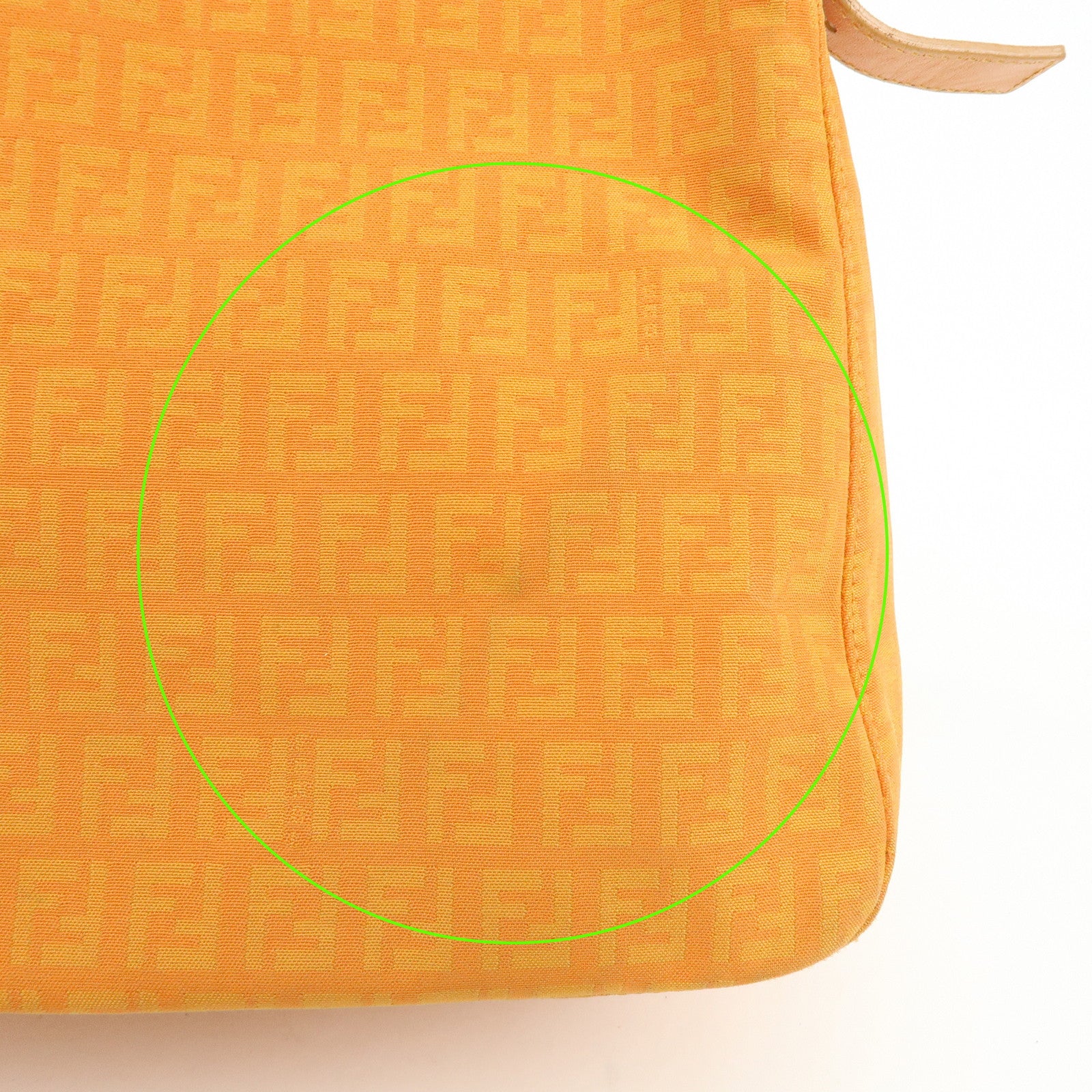 FENDI Mamma Baguette Zucchino Canvas Leather Shoulder Bag 8BR001