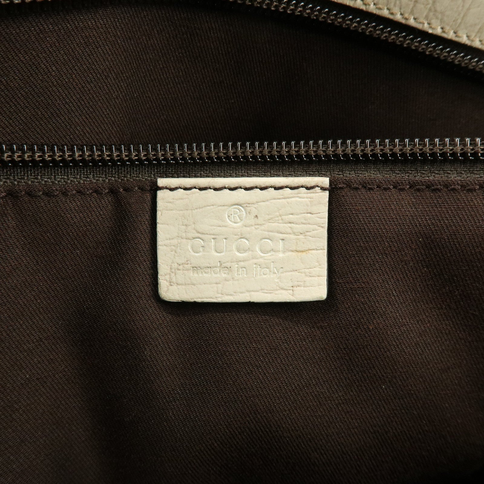 GUCCI GG Canvas Leather Shoulder Bag Tote Bag Beige White 114595