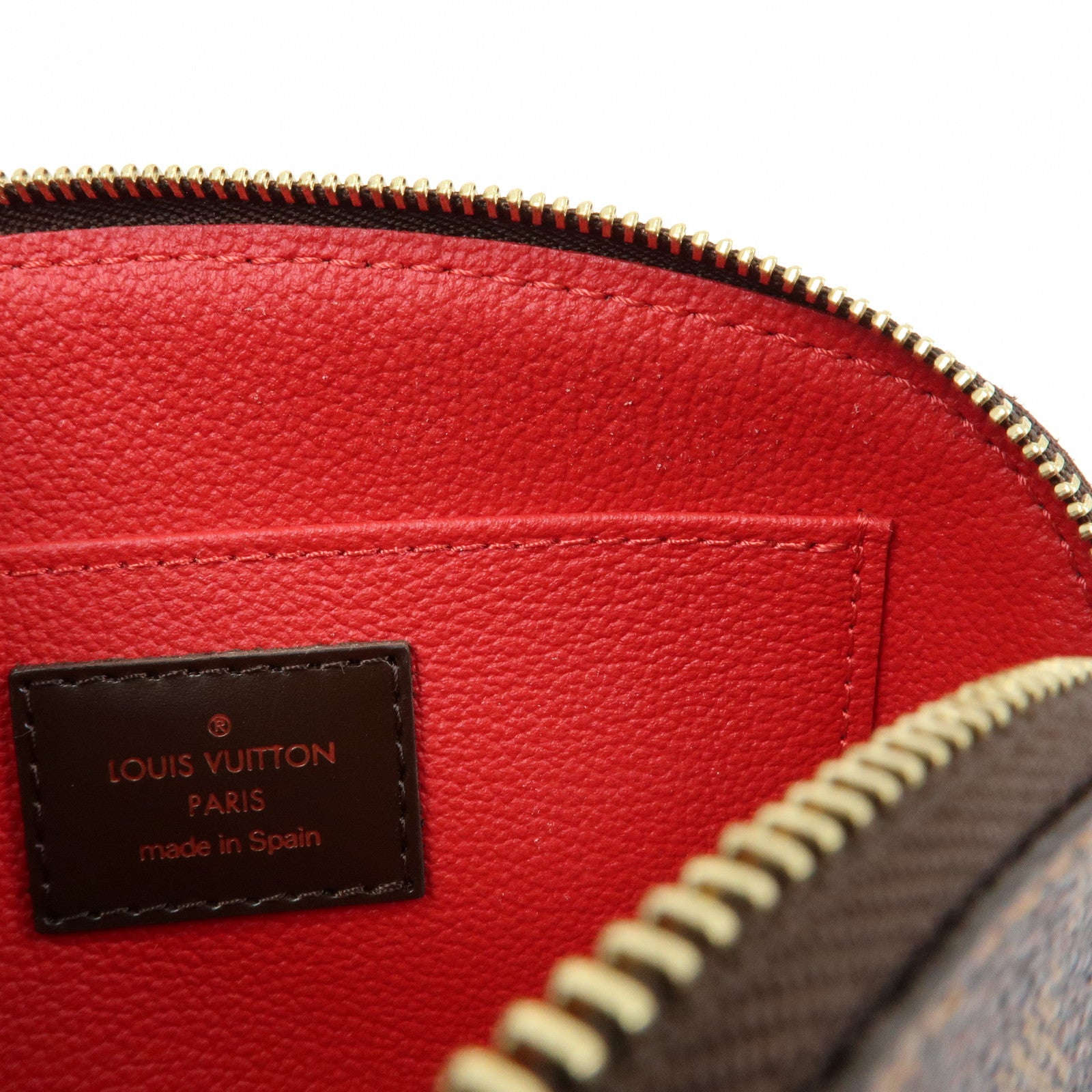 Louis Vuitton Damier Ebene Pochette Cosmetic PM Pouch Brown N47516