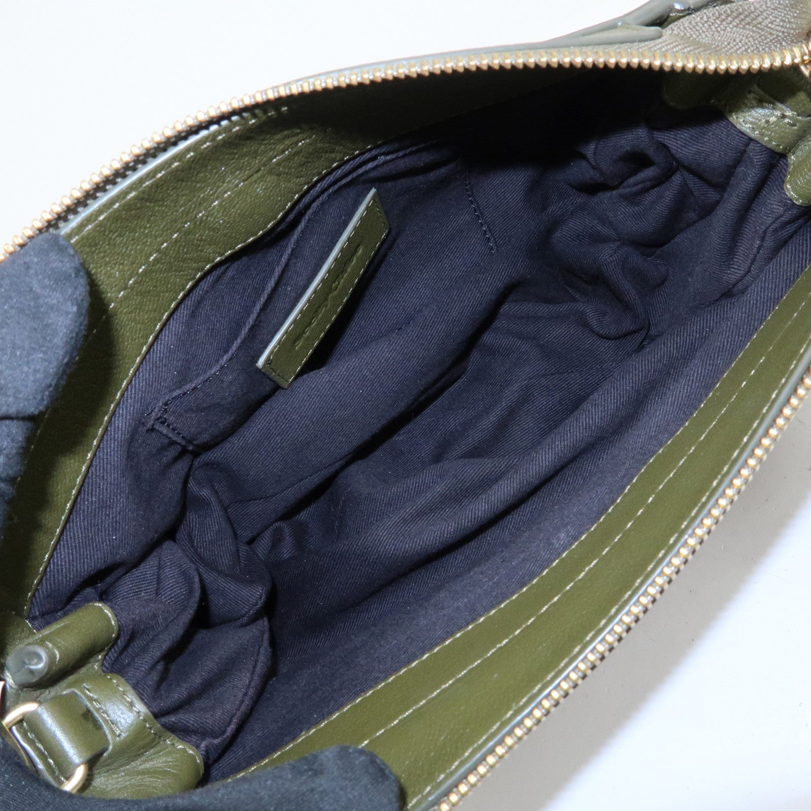 Chloe See by Chloe Phill Leather Shoulder Crossbody Bag Dark Green