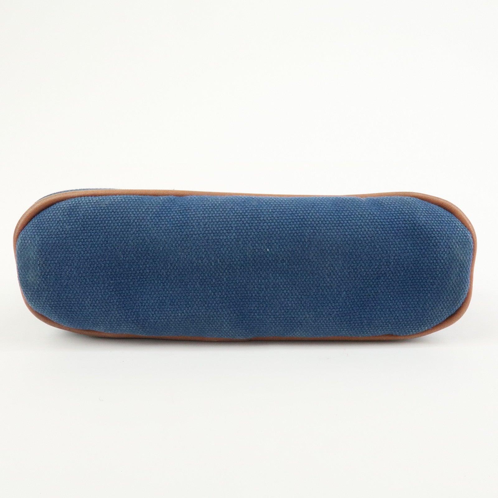 HERMES Canvas Leather Bolide Mini Mini 16 Pouch Cosmetic Pouch Navy