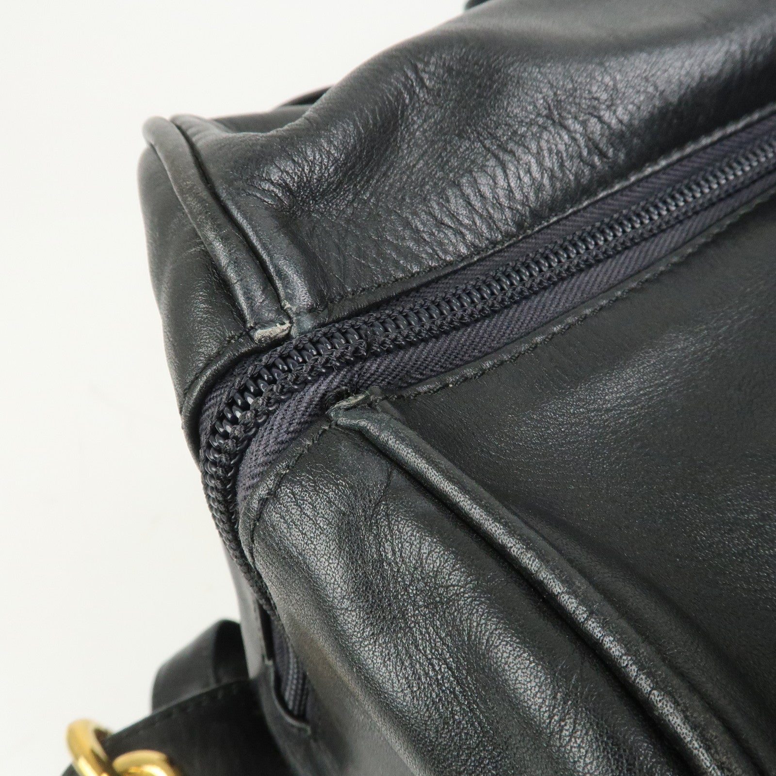 LOEWE Anagram Leather 2Way Bag Boston Bag Shoulder Bag Black