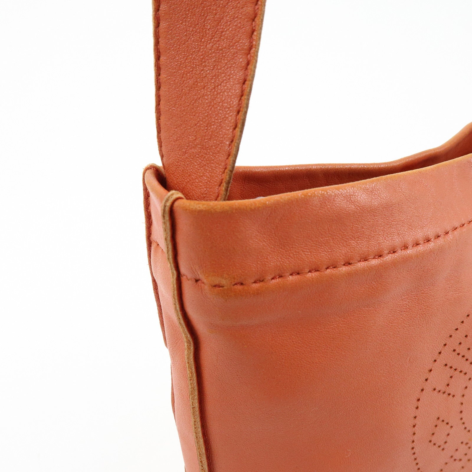 HERMES Leather Clou de Selle Shoulder Bag Crossbody Bag □P Stamped