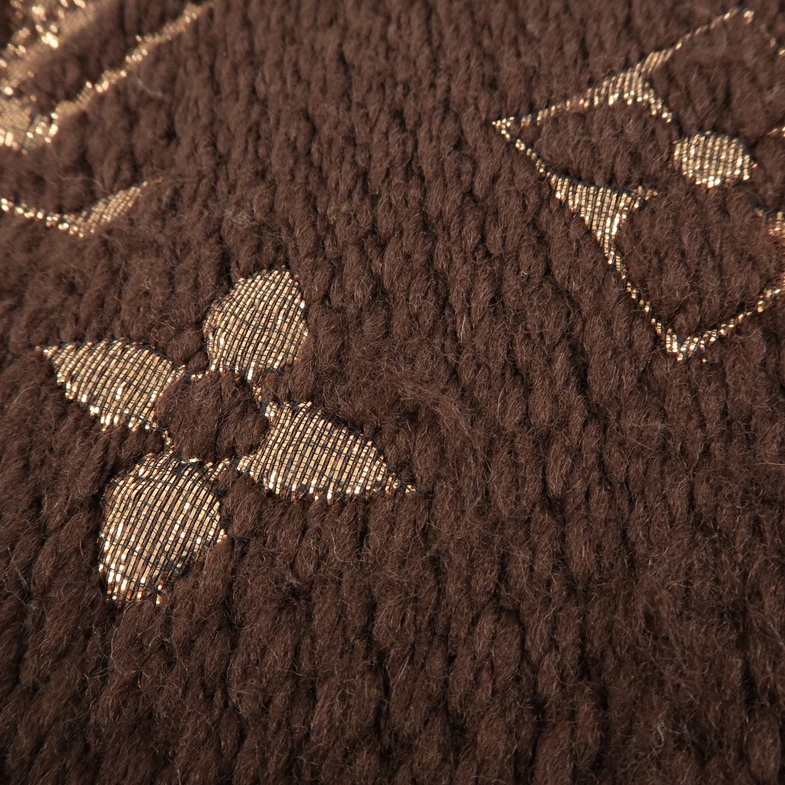 Louis Vuitton Echarpe Logomania Shine Wool Silk Scarf Brown M71383