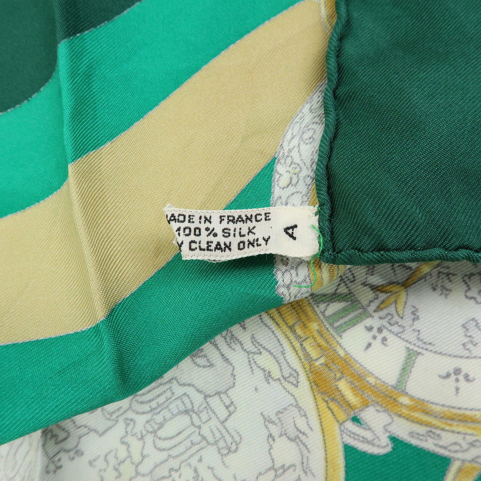 HERMES Carre 90 Set of 2 Silk 100% Scarf Navy Green