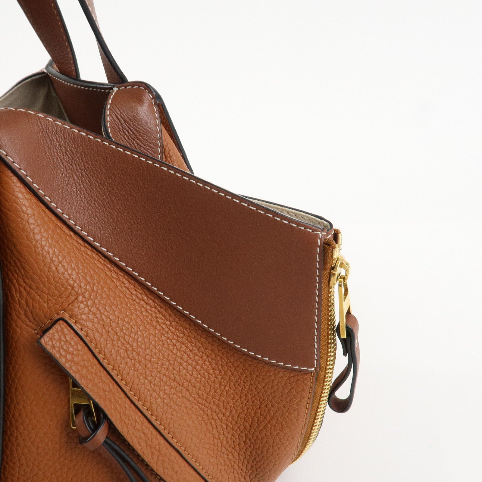 LOEWE Anagram Leather Hammock Small Shoulder Bag Brown Used